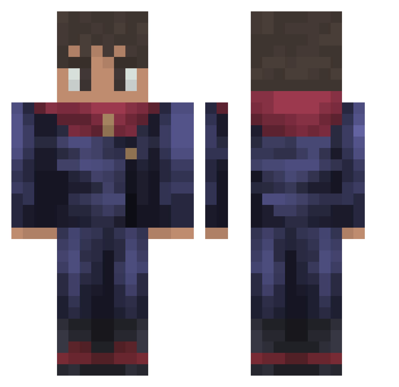 chinitoo Minecraft skin, front and back view