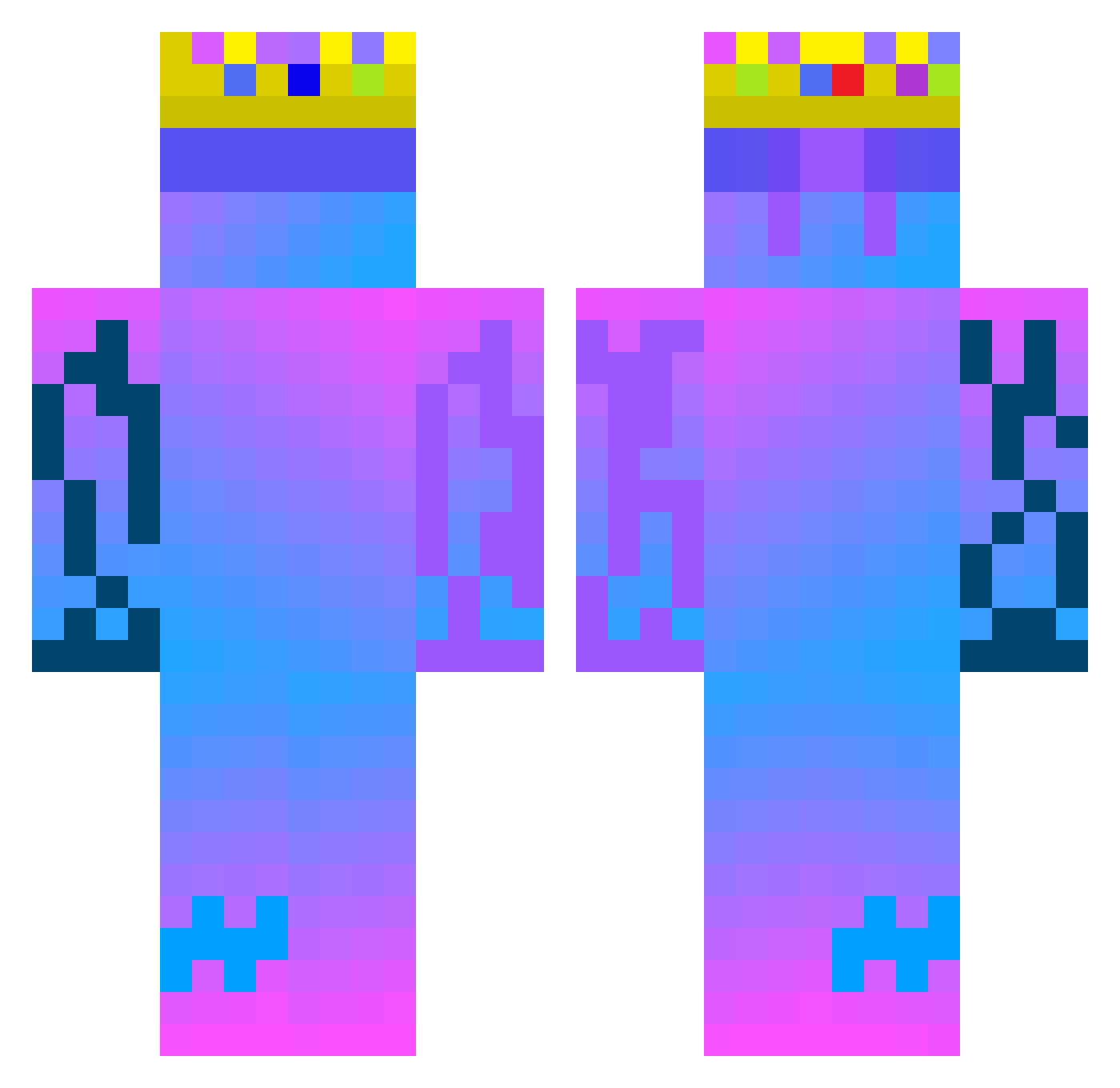 Ozzy_Bazooka Minecraft skin, front and back view