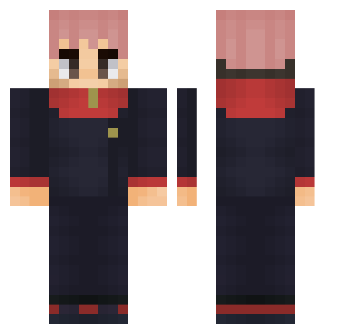Lviqq Minecraft skin, front and back view
