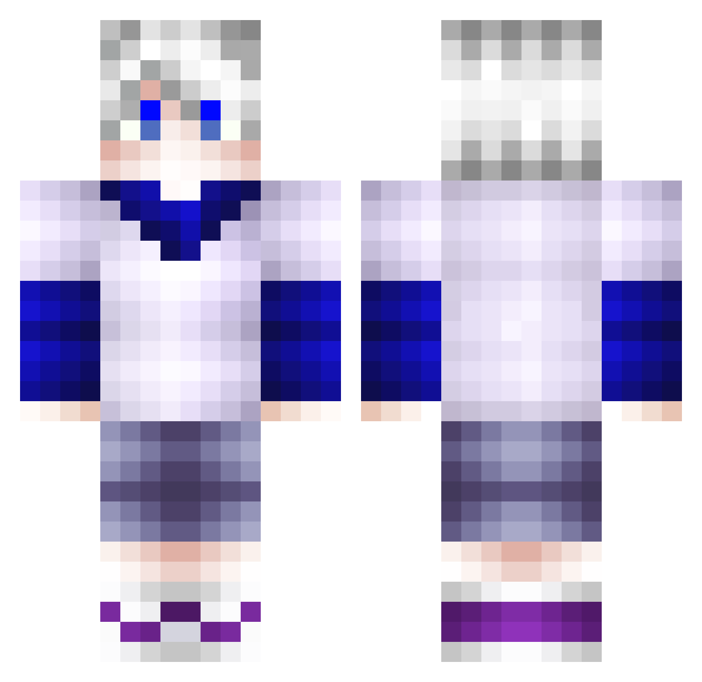 Saxophone Minecraft skin, front and back view