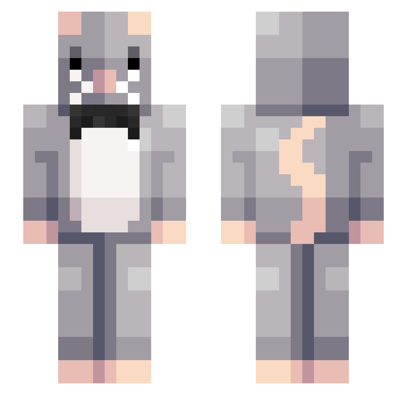 ADeadRat_ Minecraft skin, front and back view