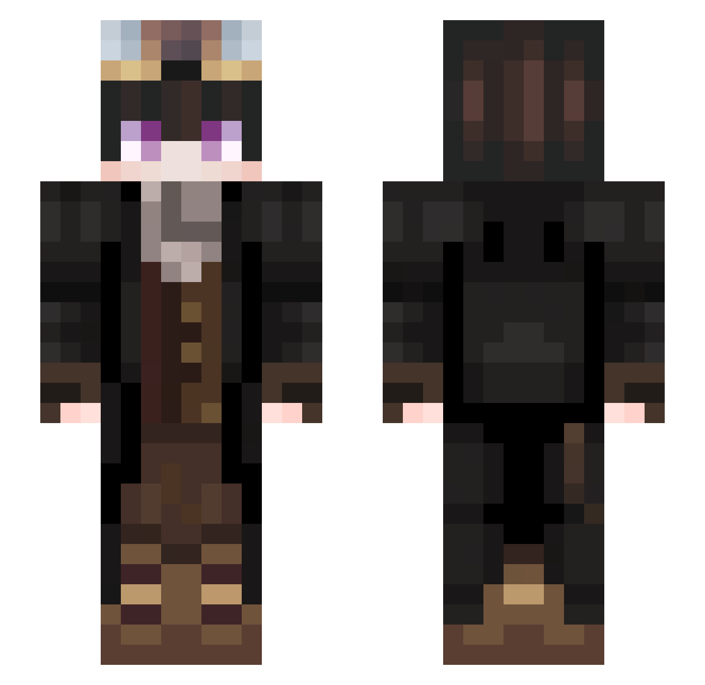 Diwty Minecraft skin, front and back view
