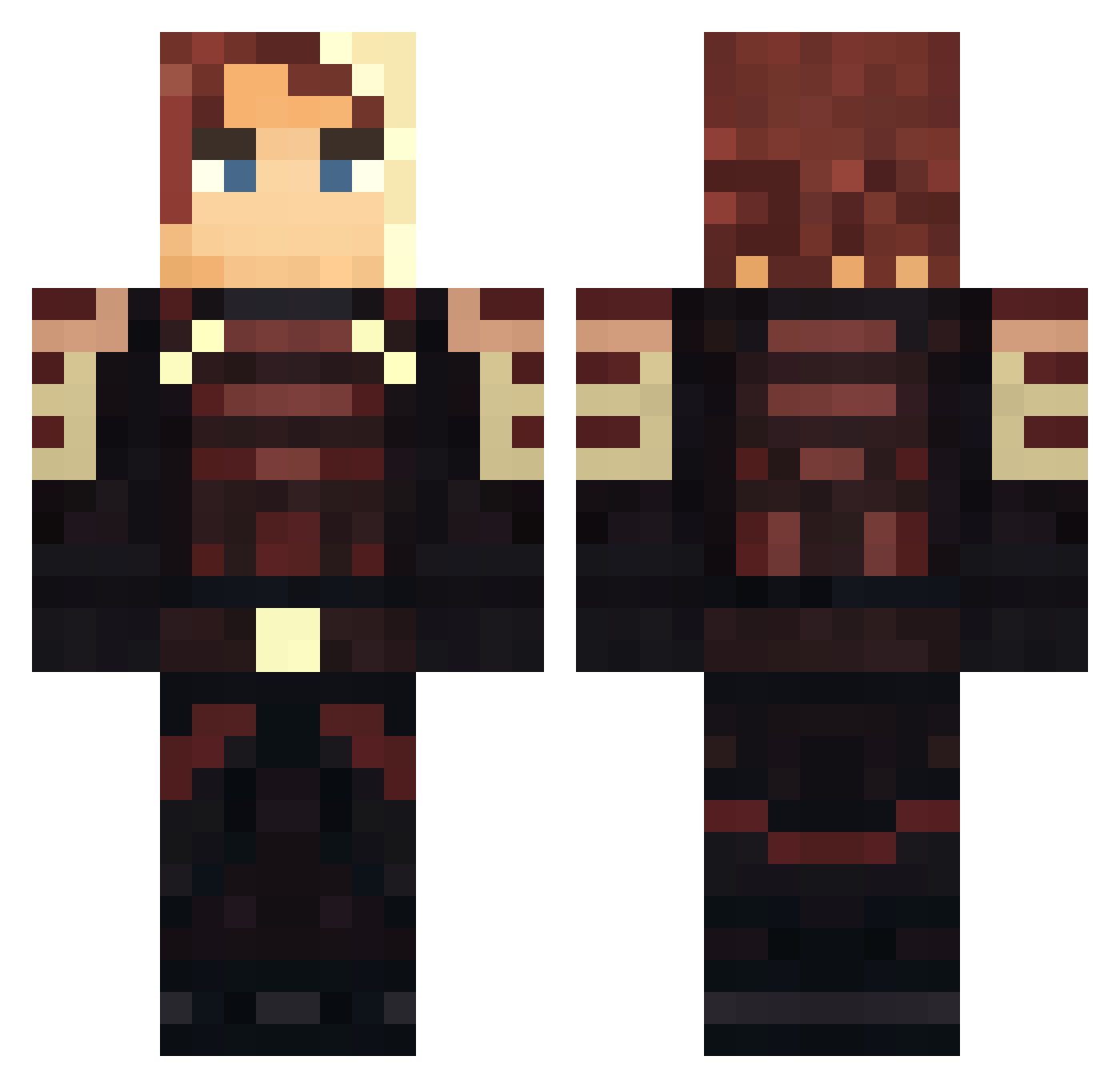 Cimbric Minecraft skin, front and back view