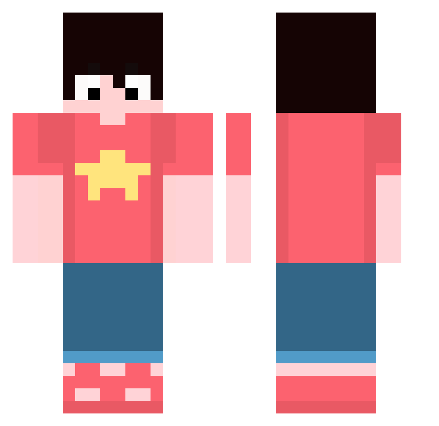BadBloodBetty Minecraft skin, front and back view