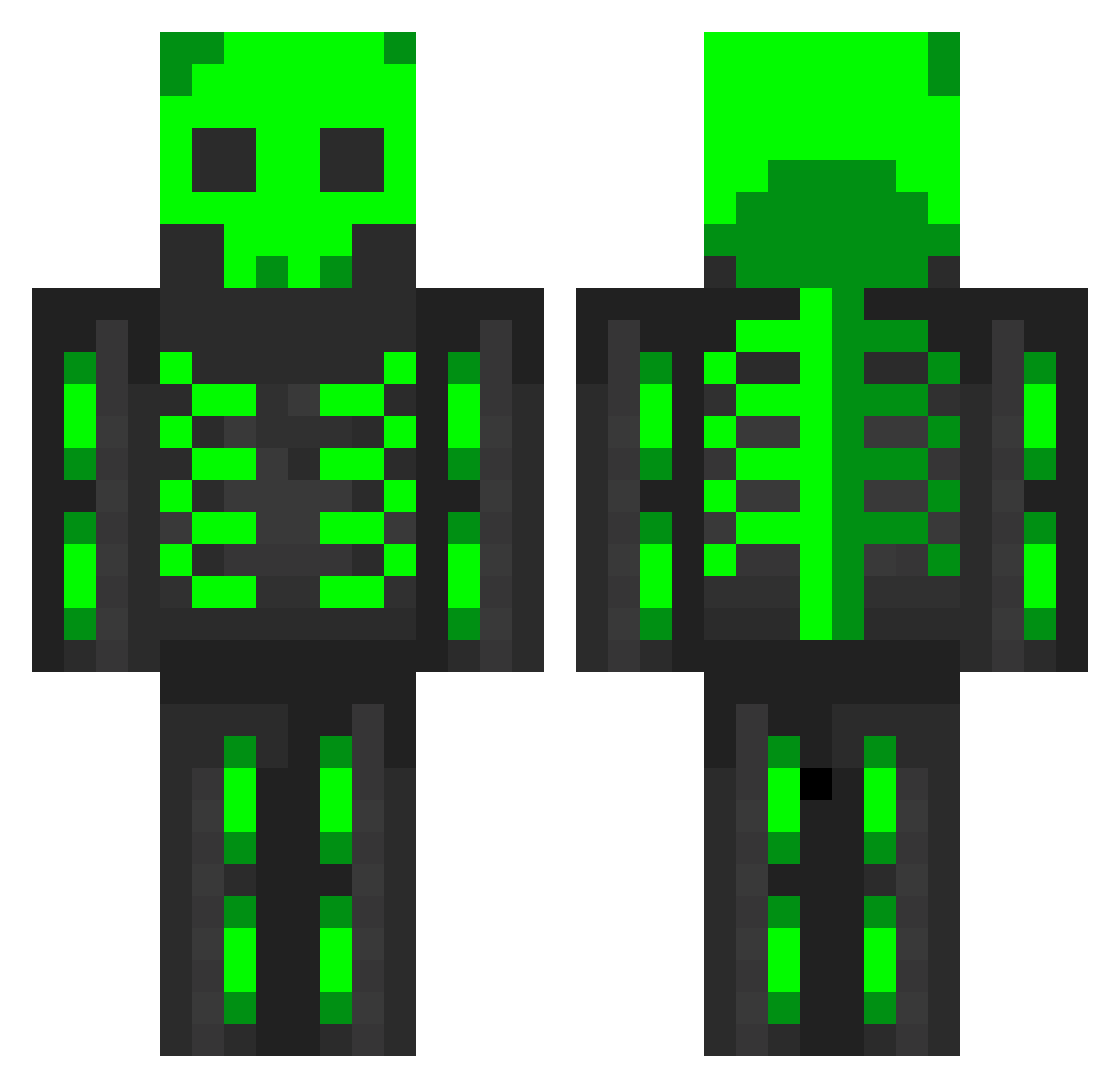 KevRandom Minecraft skin, front and back view
