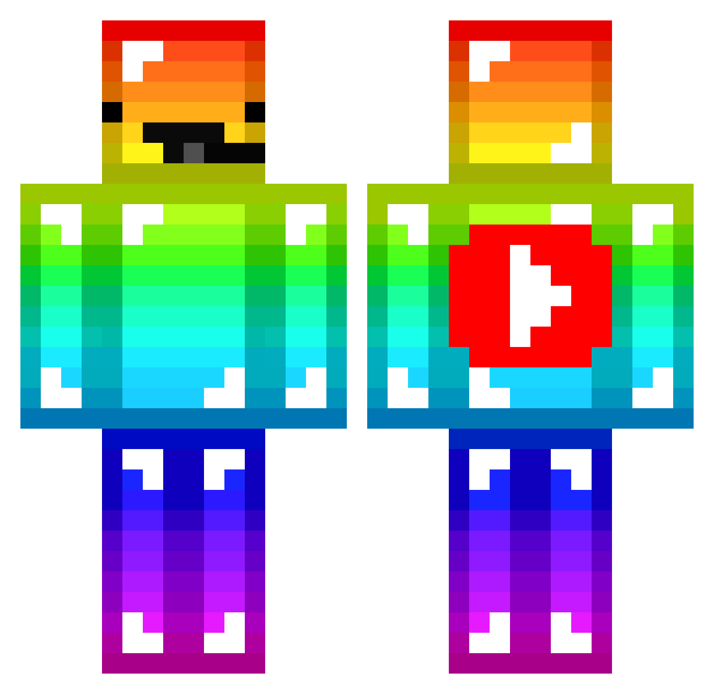 erBadPaint Minecraft skin, front and back view