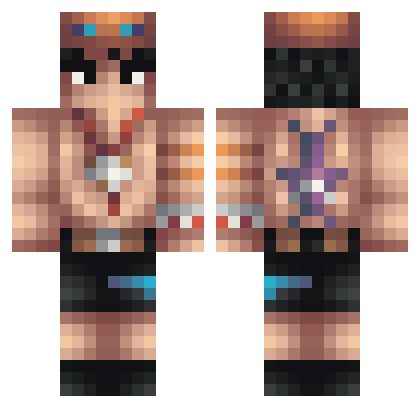 Queertvz Minecraft skin, front and back view