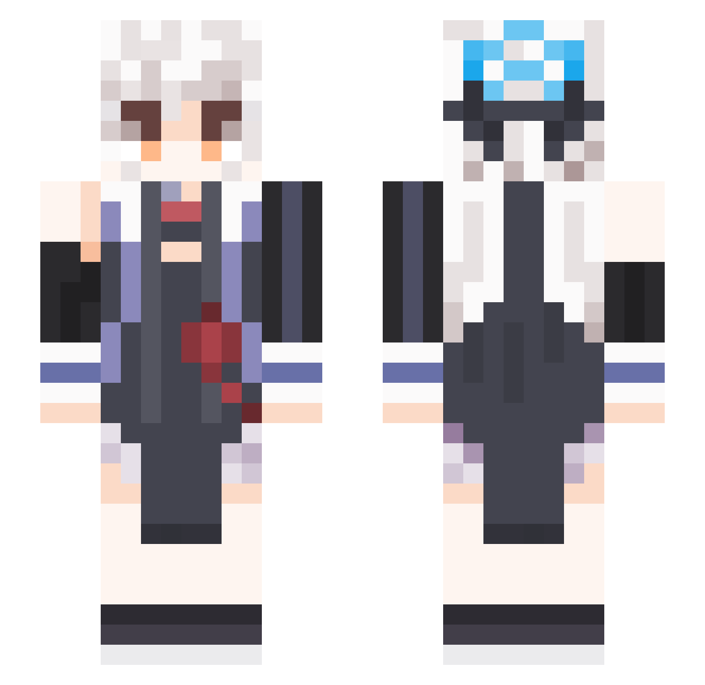 evanglacal Minecraft skin, front and back view
