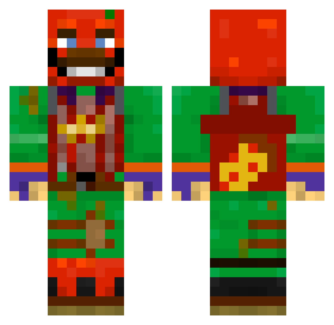 Miaha Minecraft skin, front and back view