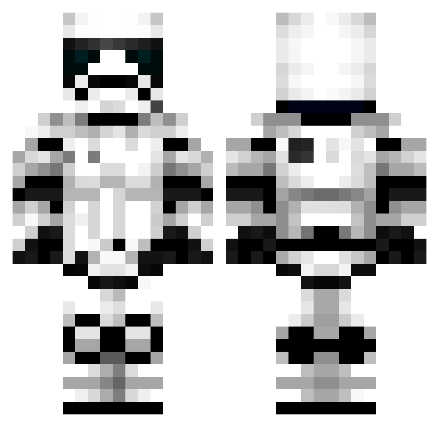 OBDUCTION Minecraft skin, front and back view