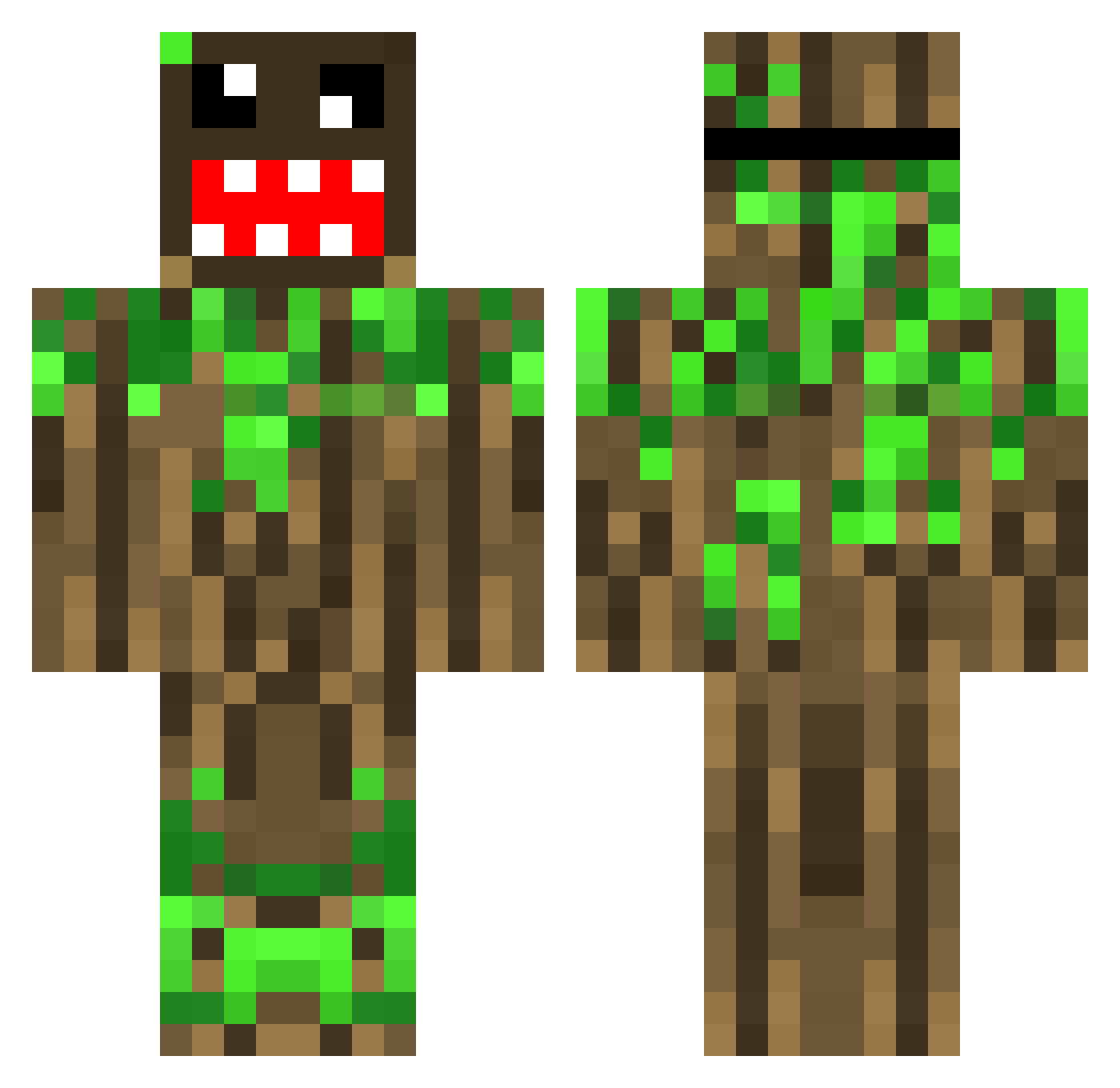 Chimps Minecraft skin, front and back view