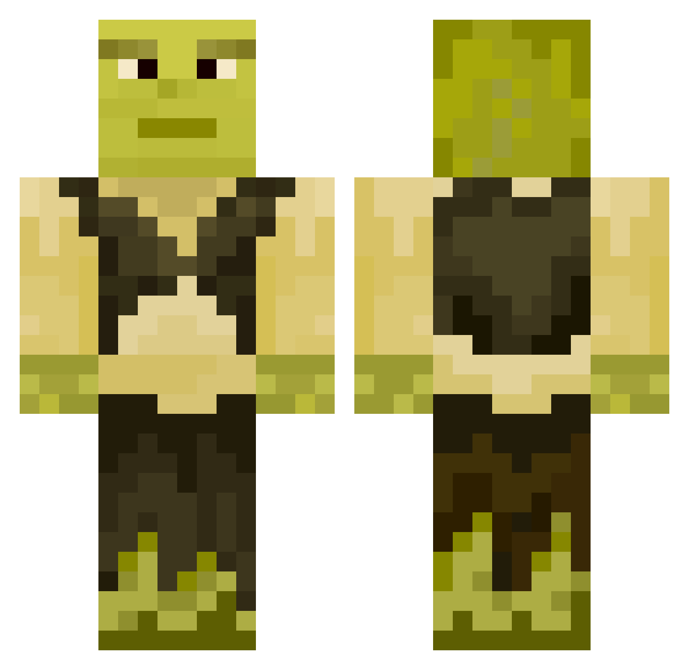 dob12 Minecraft skin, front and back view