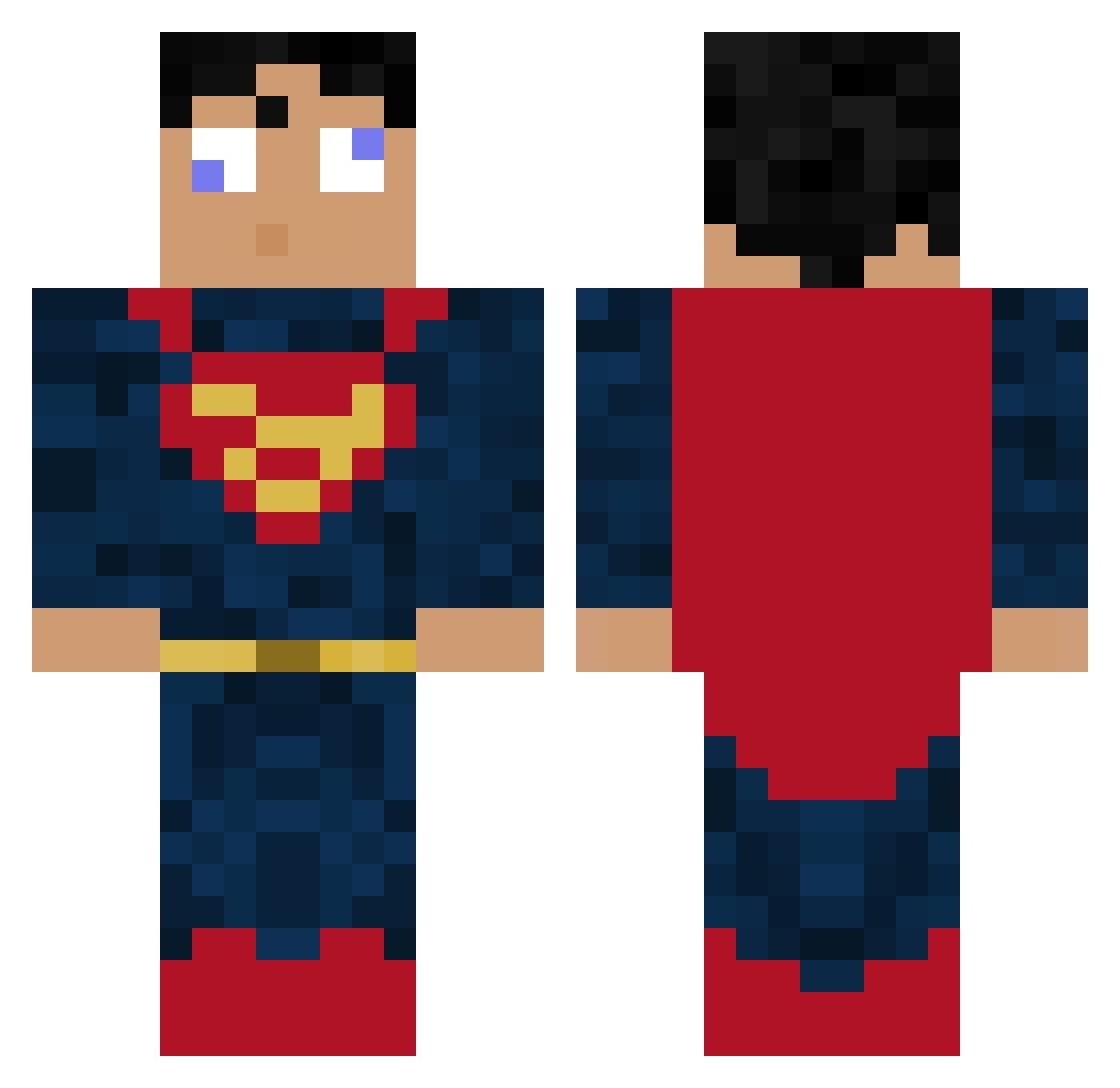 Sasse2309 Minecraft skin, front and back view