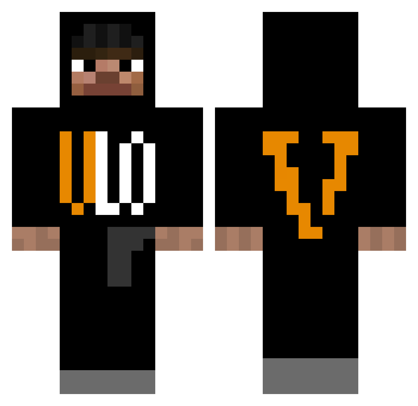 rinderhagen Minecraft skin, front and back view