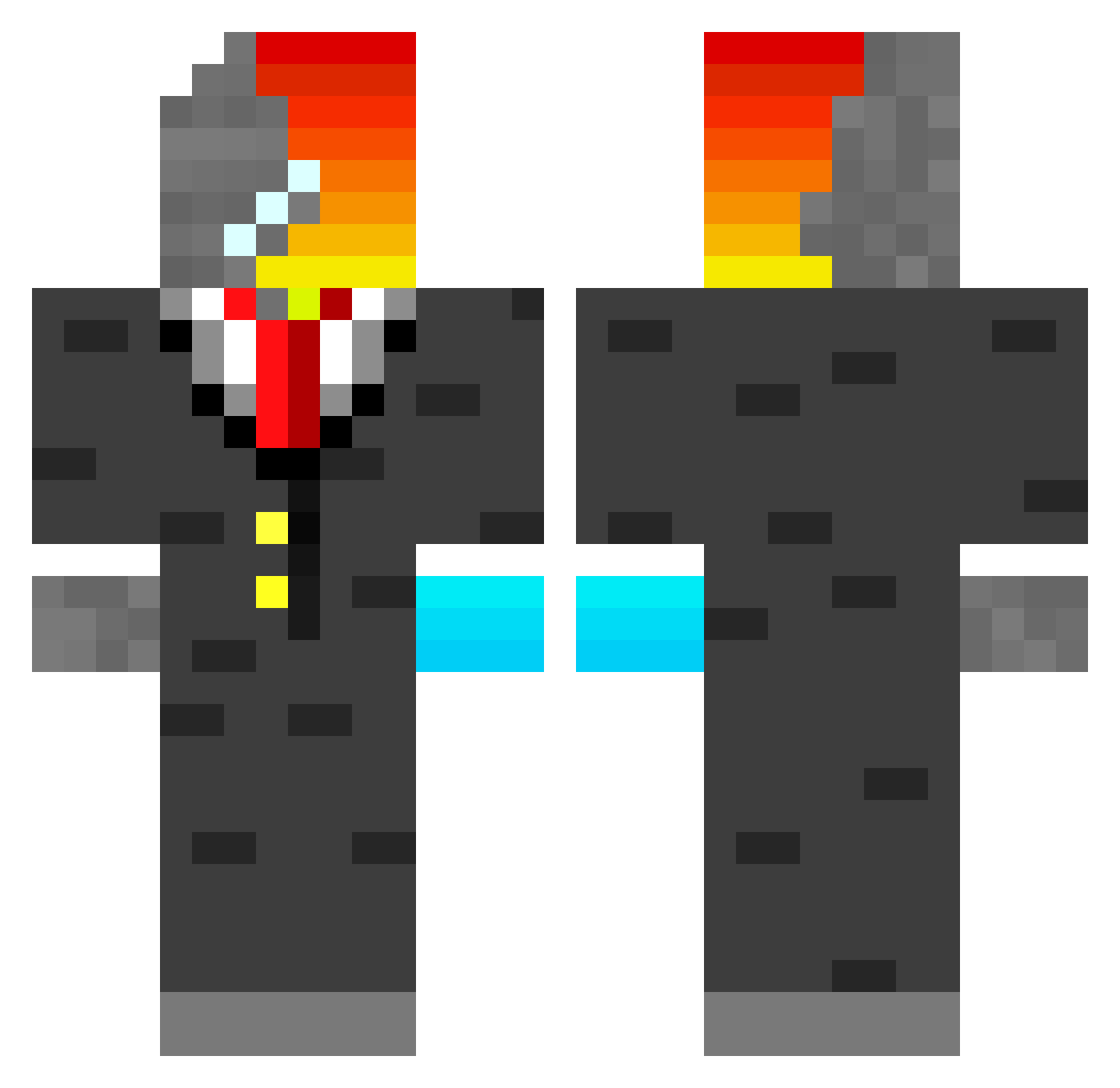 Cerebri Minecraft skin, front and back view