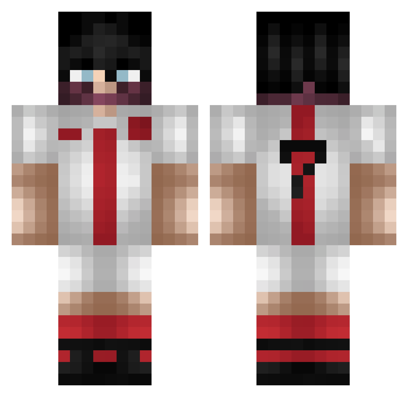 iNaoga Minecraft skin, front and back view