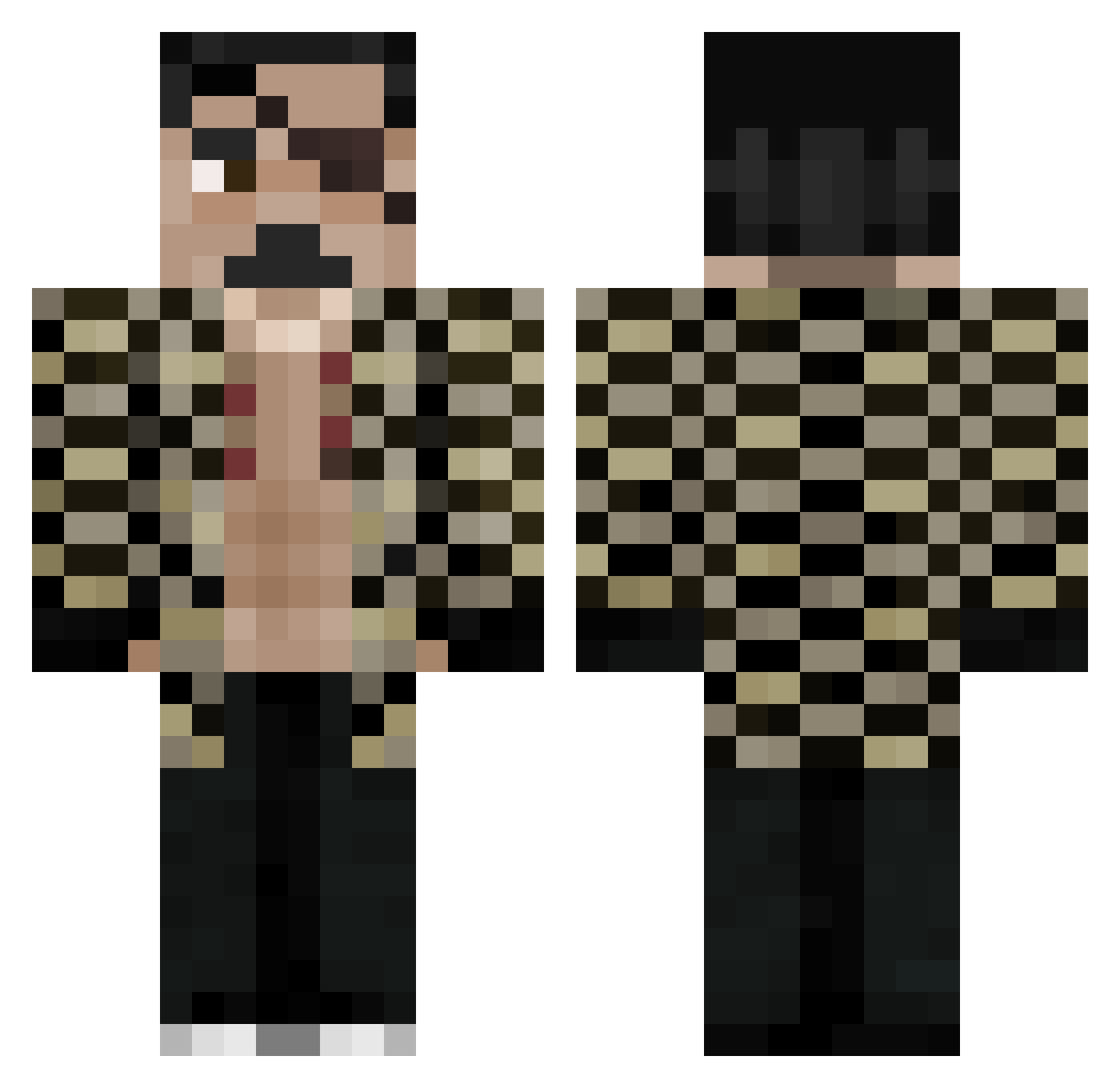 kirilluss Minecraft skin, front and back view