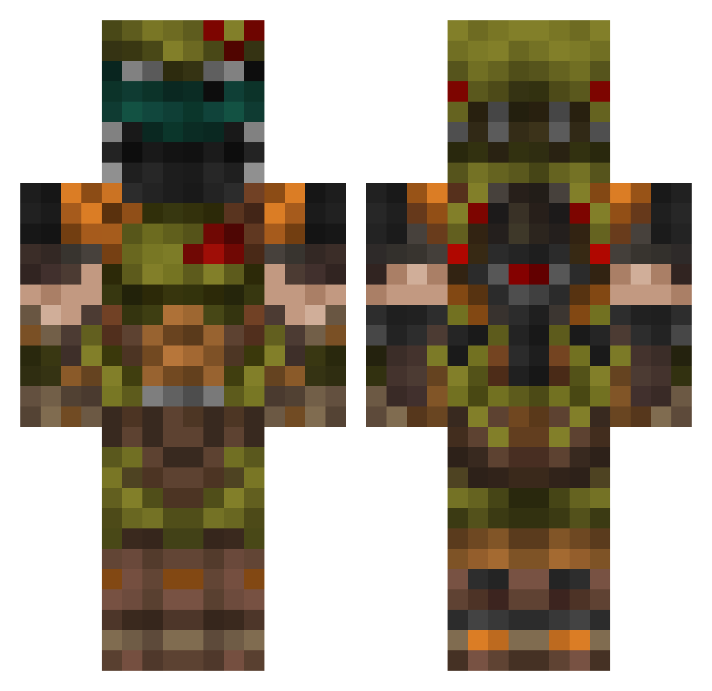AbyssWalker21 Minecraft skin, front and back view