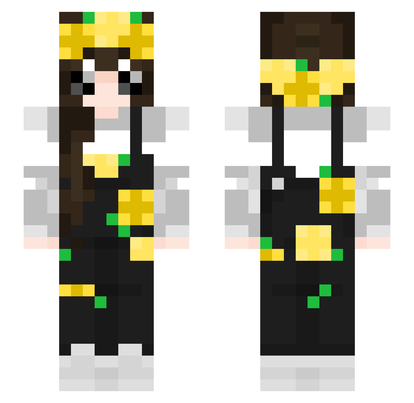 LuckyClover456 Minecraft skin, front and back view