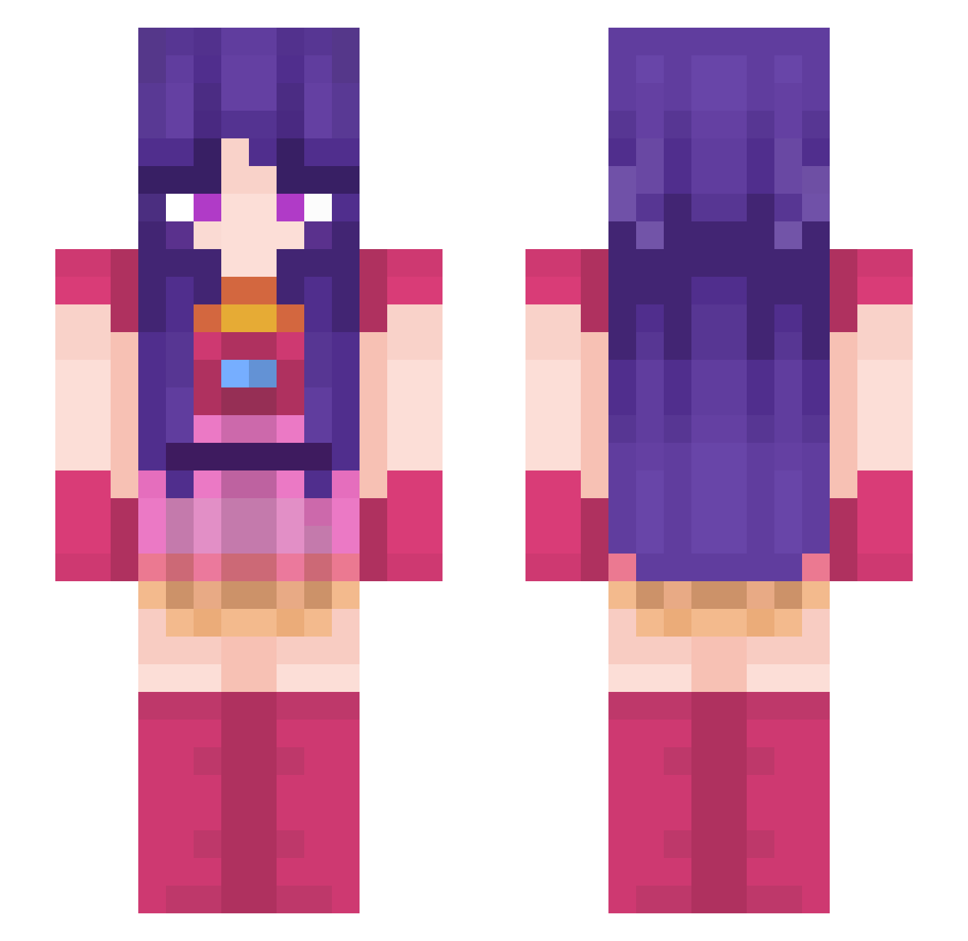 kitagawa_ai Minecraft skin, front and back view