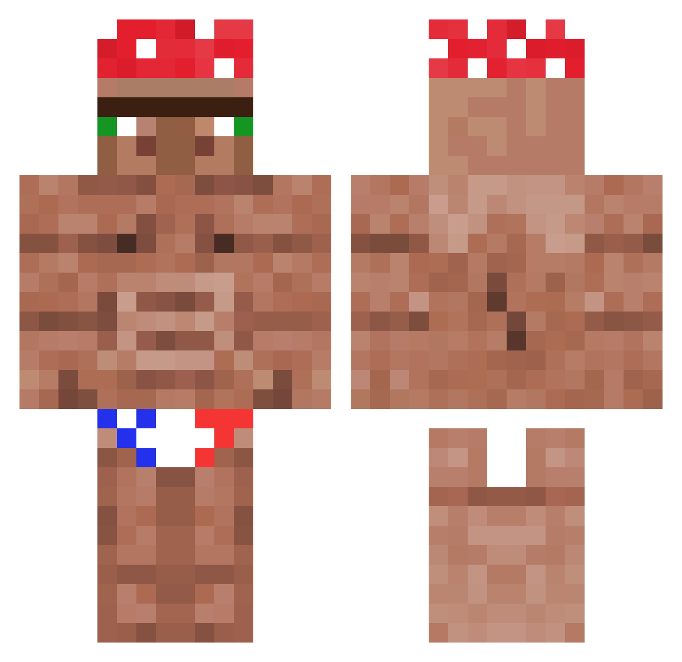 Sufragista531 Minecraft skin, front and back view