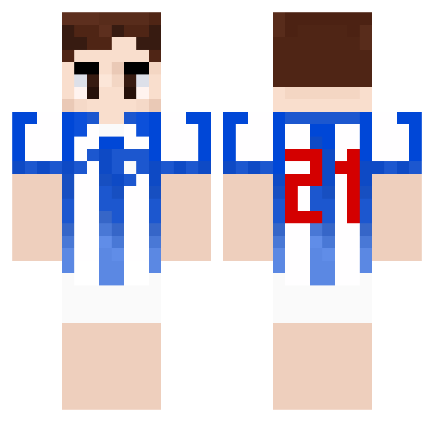 Lucasbdr11 Minecraft skin, front and back view