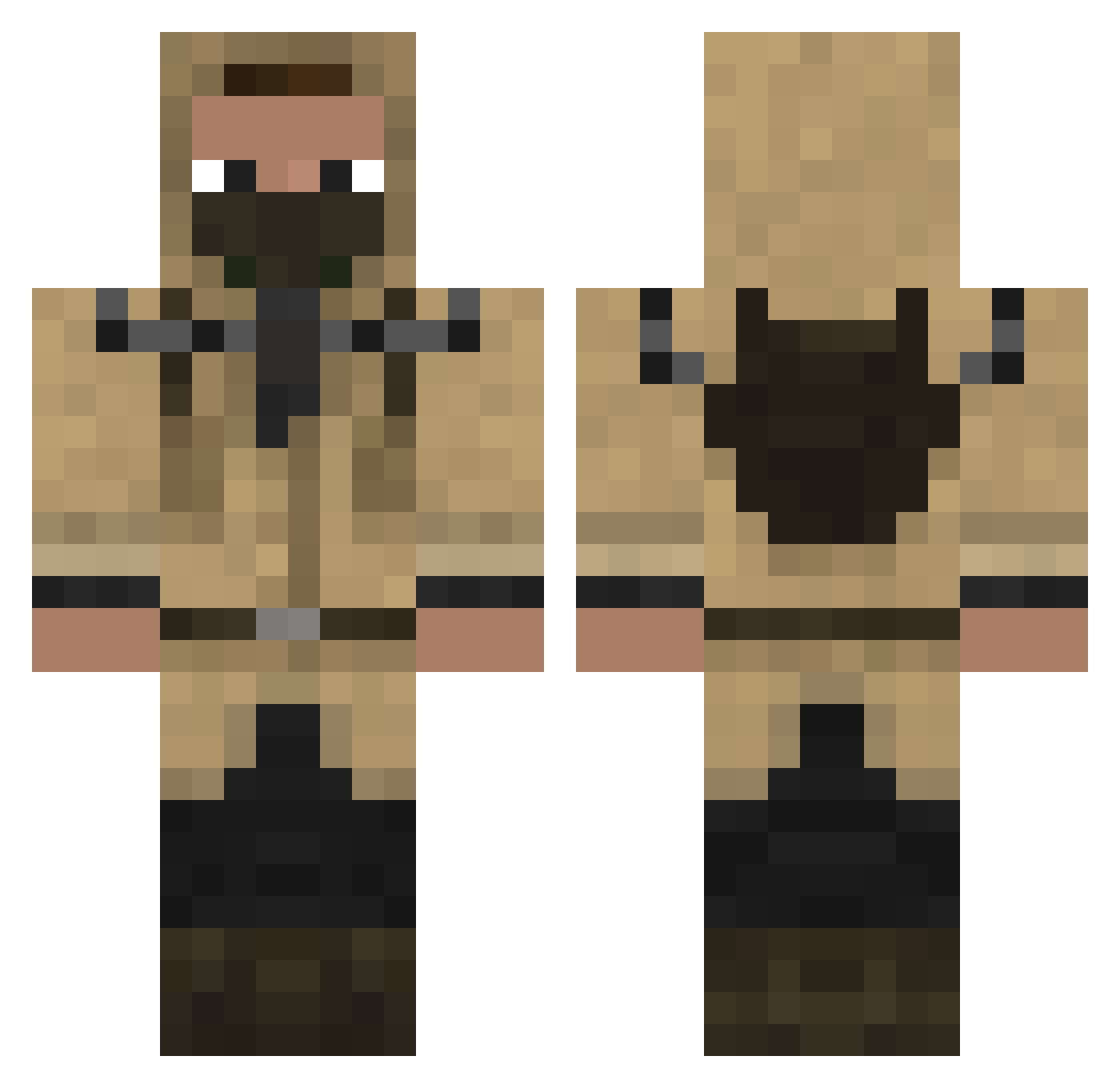 FamousRadim898 Minecraft skin, front and back view