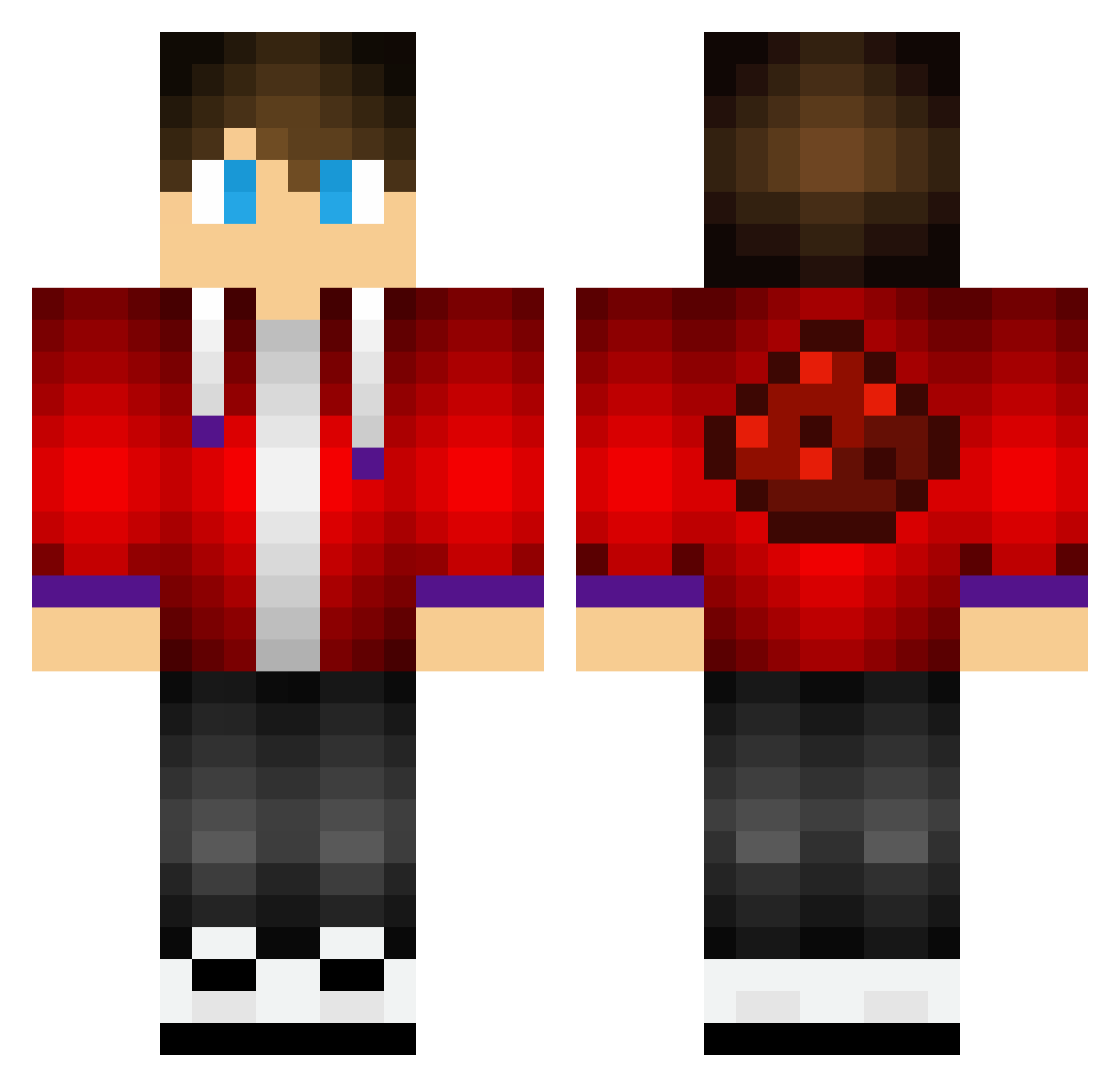 AsifGreninja Minecraft skin, front and back view