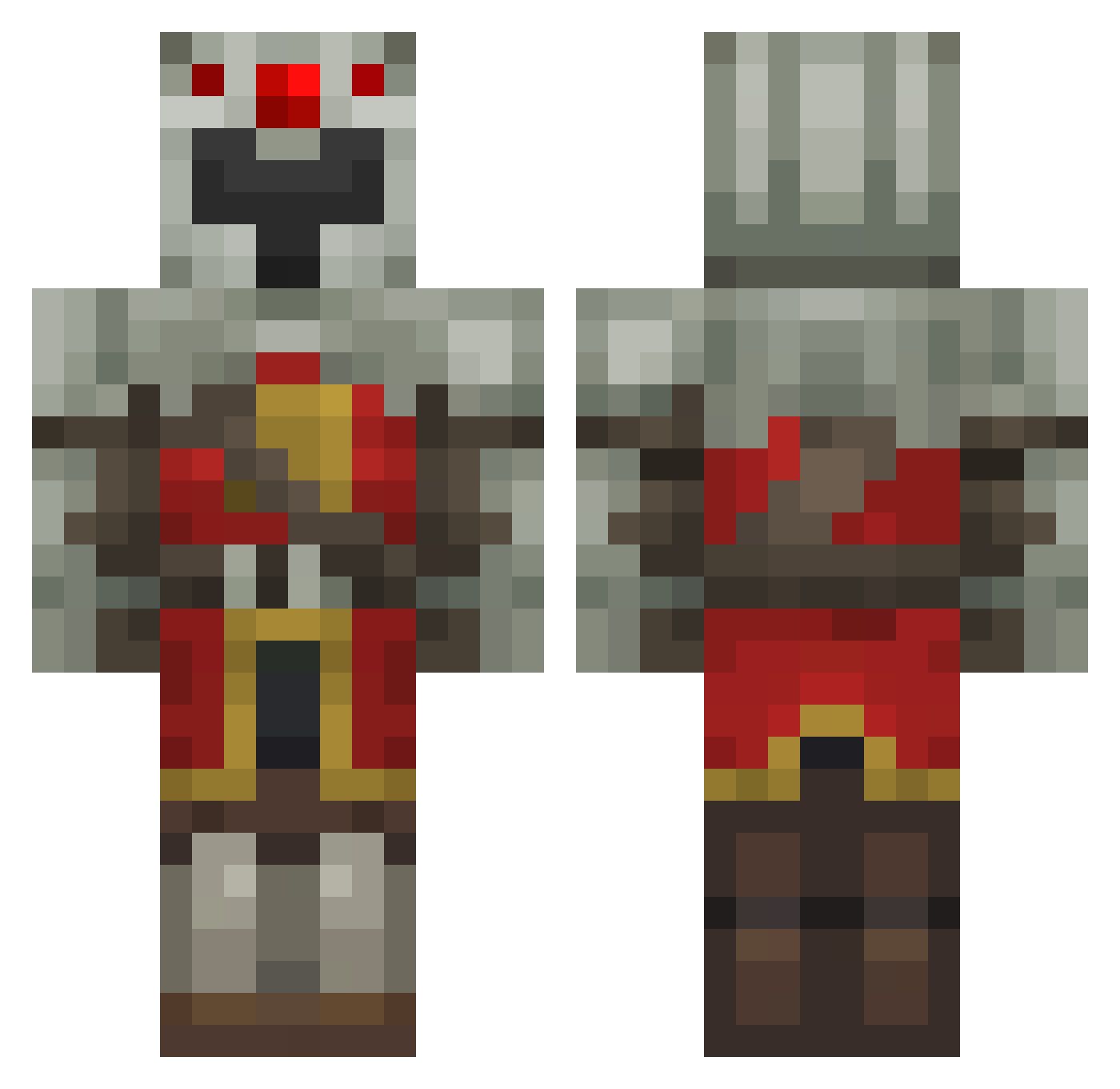 ziggymore Minecraft skin, front and back view