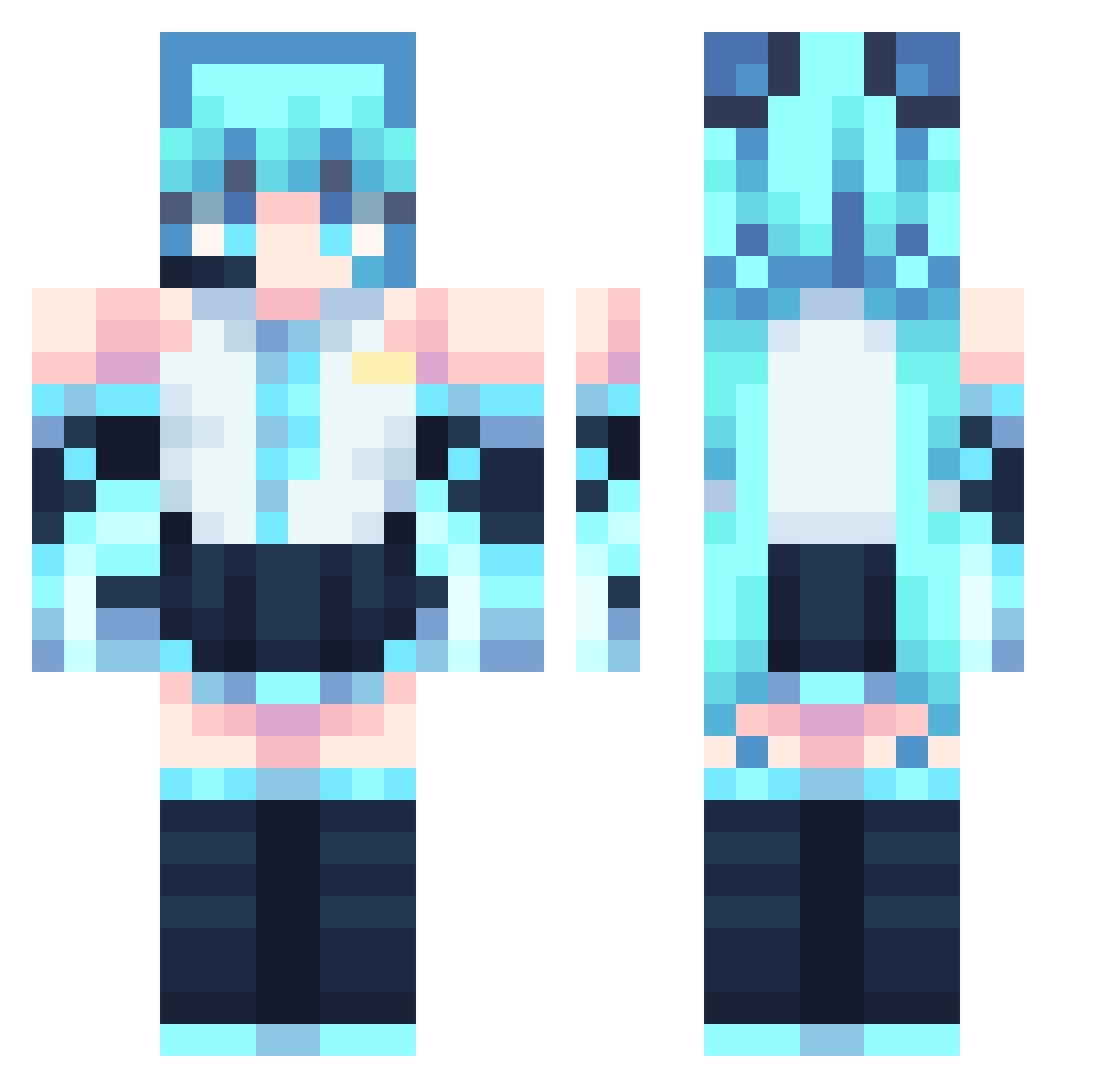 Winder001 Minecraft skin, front and back view