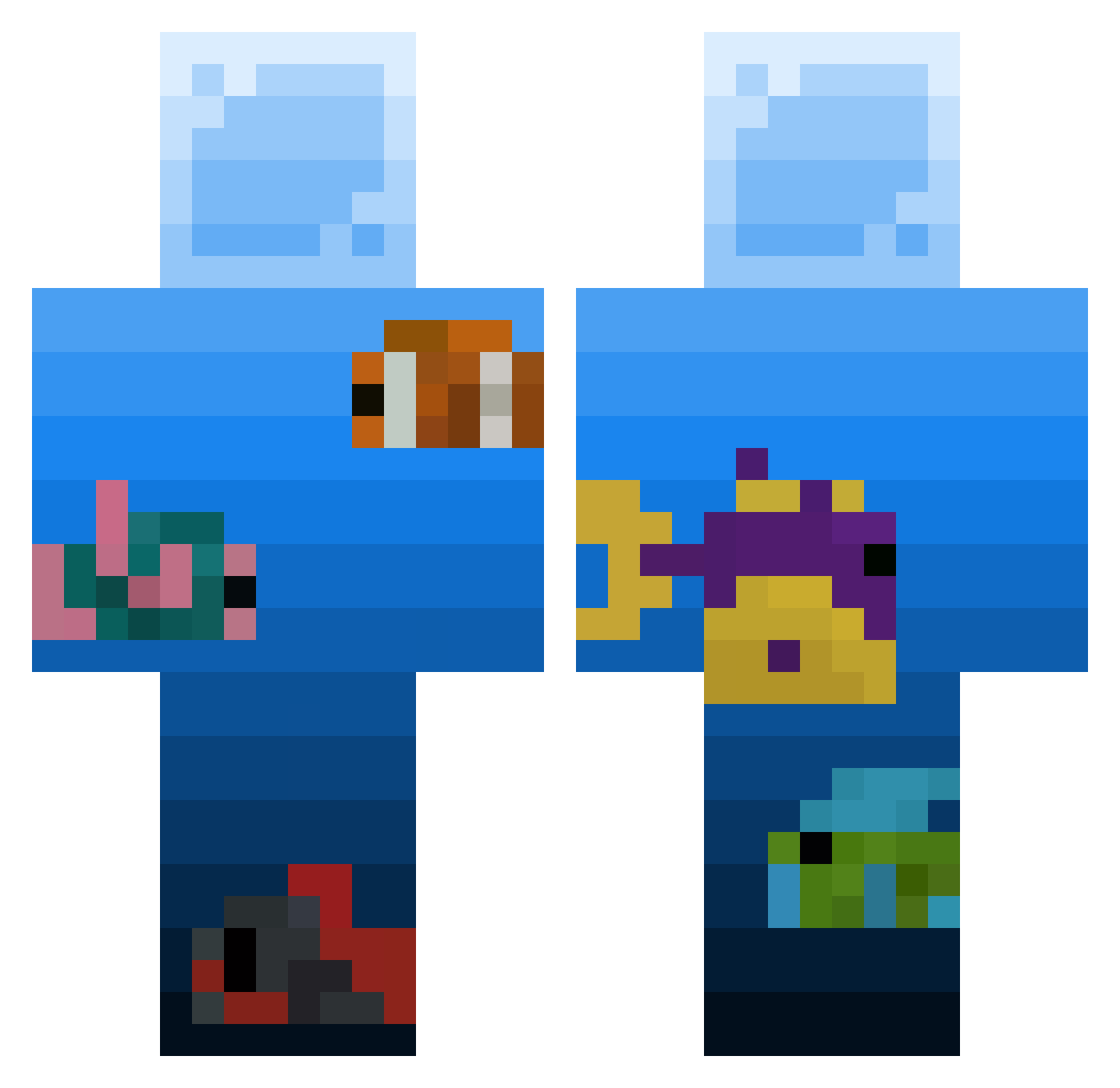 TerinoxYT Minecraft skin, front and back view
