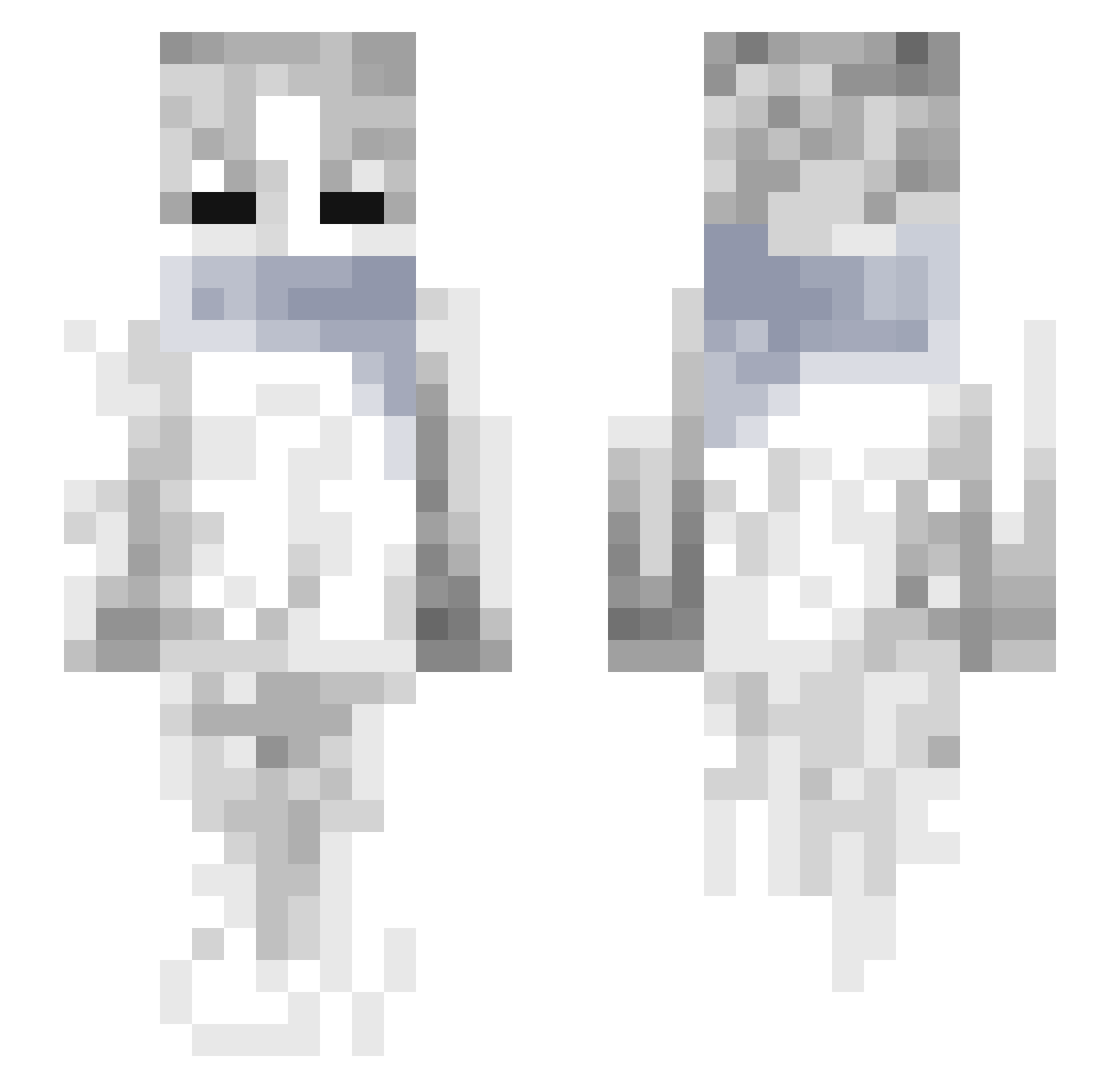 Kwajee Minecraft skin, front and back view