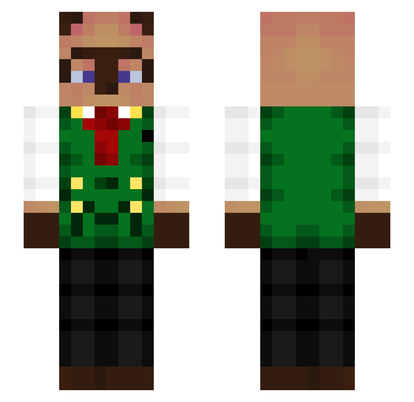 bTue Minecraft skin, front and back view