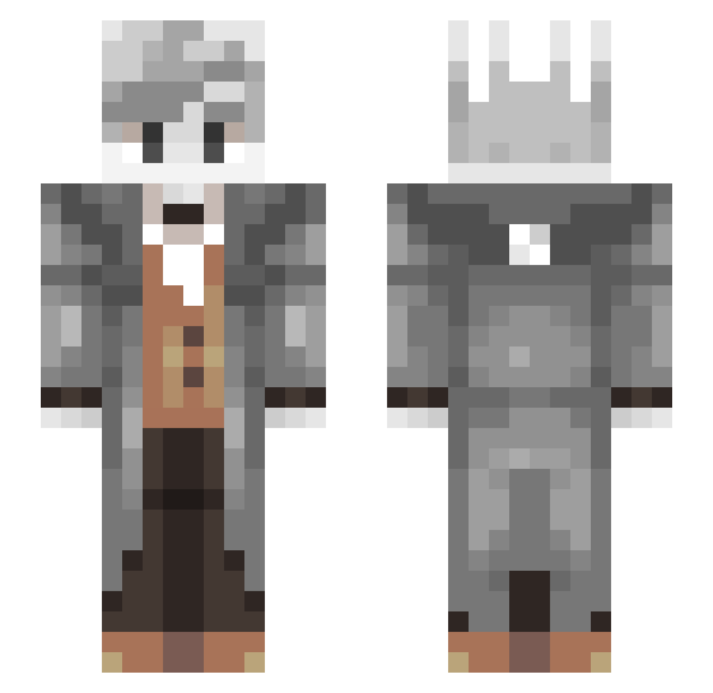Vaassy Minecraft skin, front and back view