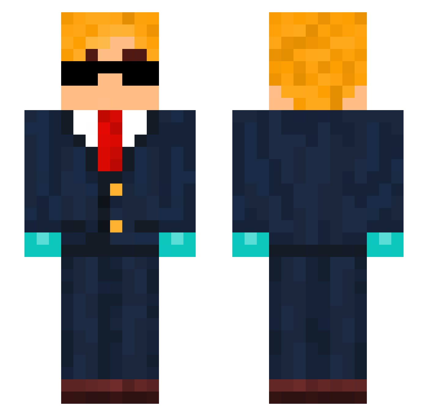 D1amxnd Minecraft skin, front and back view