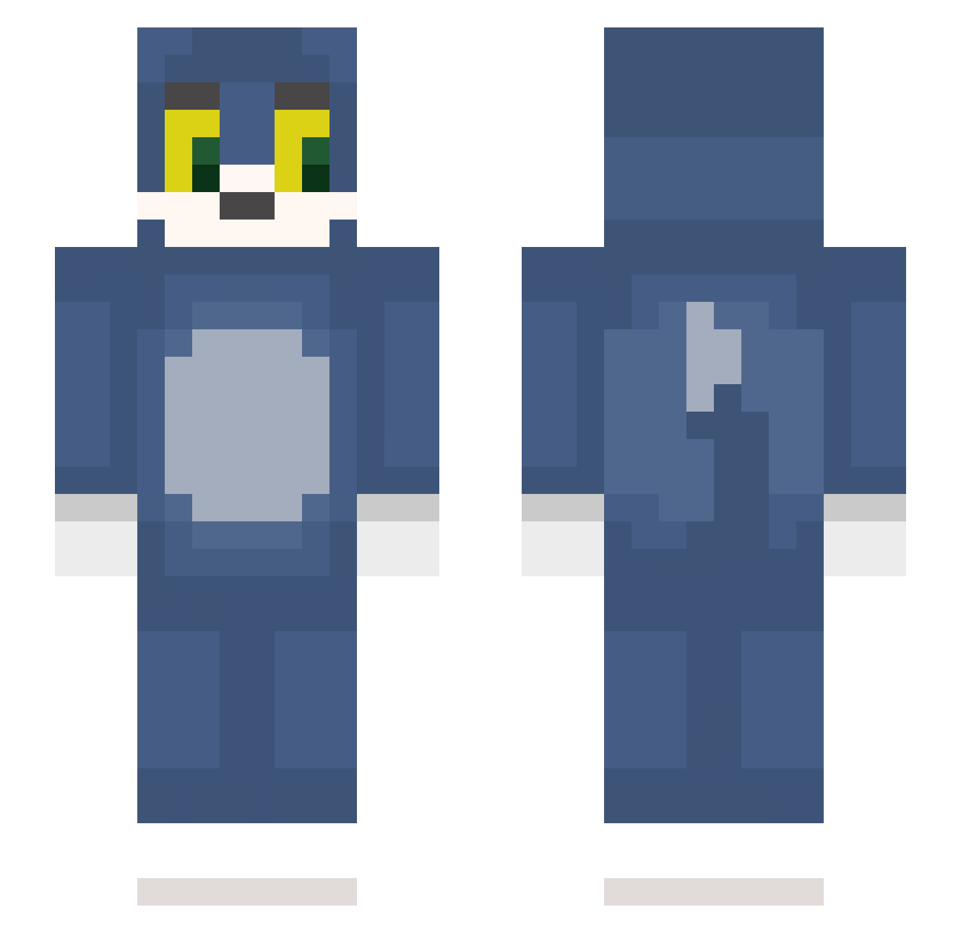 legzer Minecraft skin, front and back view