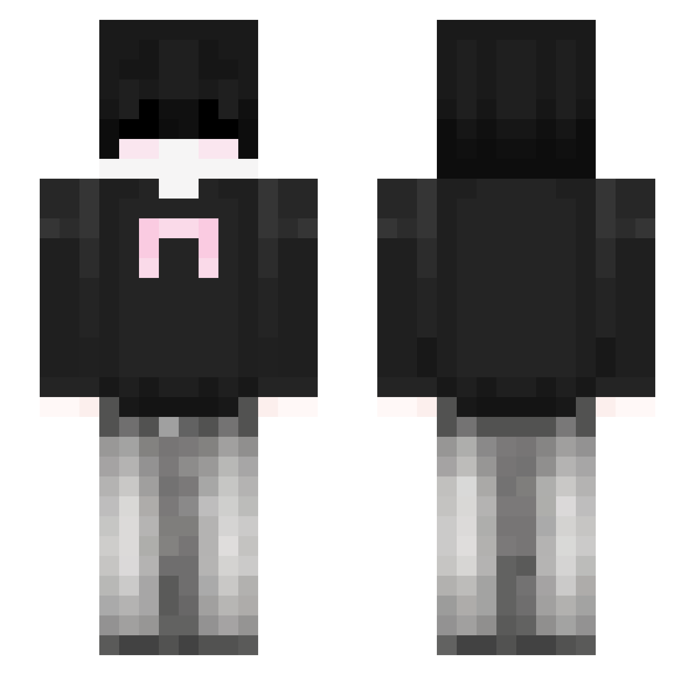 ozaho Minecraft skin, front and back view