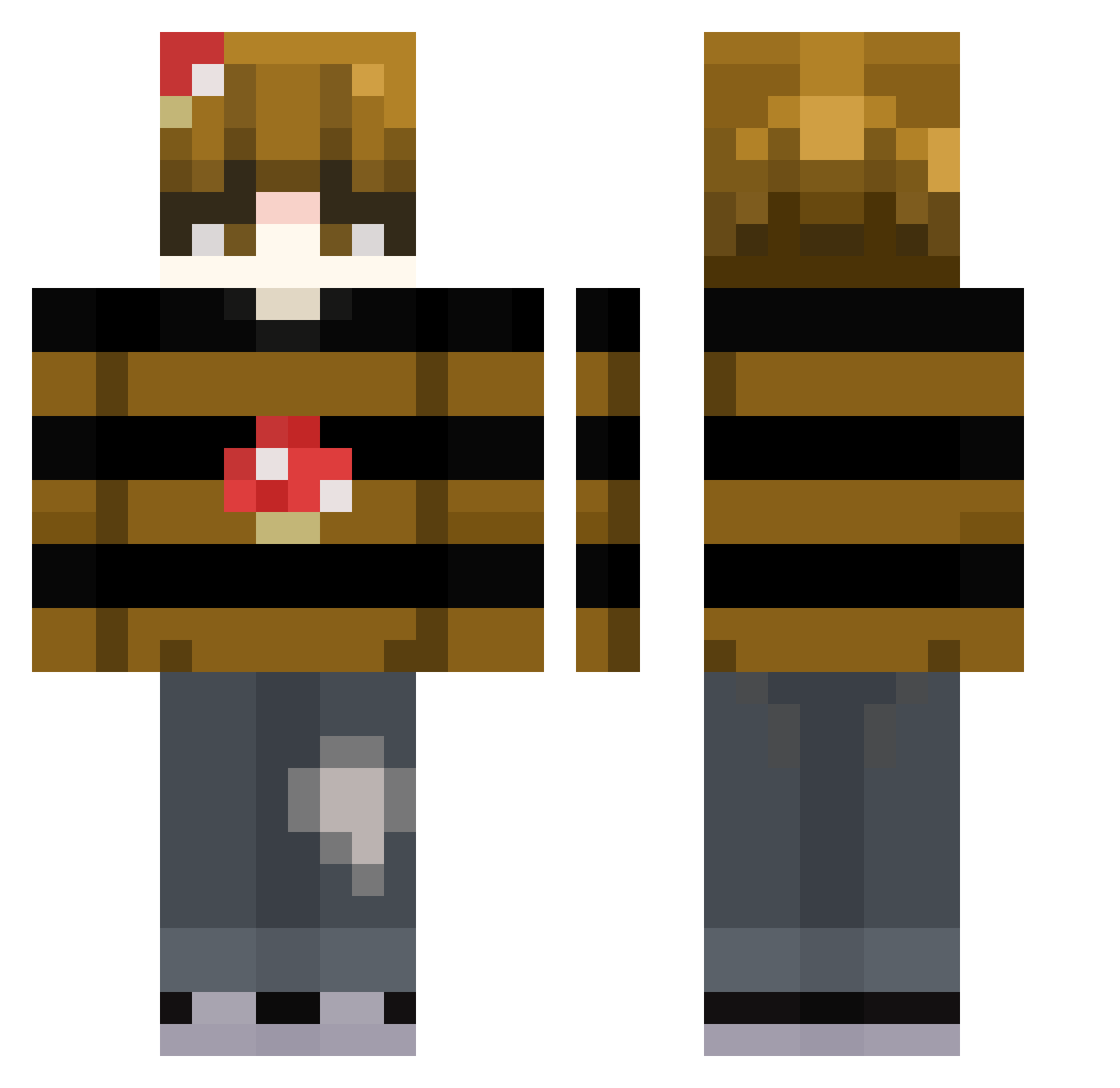 xXVILAGERXx Minecraft skin, front and back view