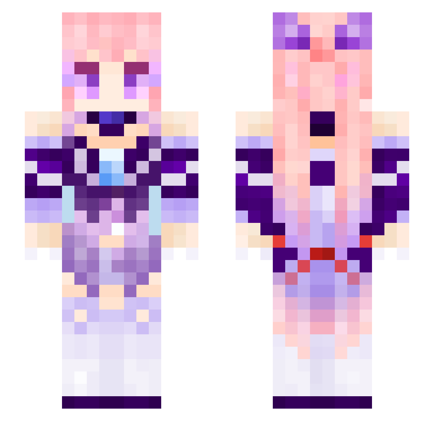 SamiNerve Minecraft skin, front and back view