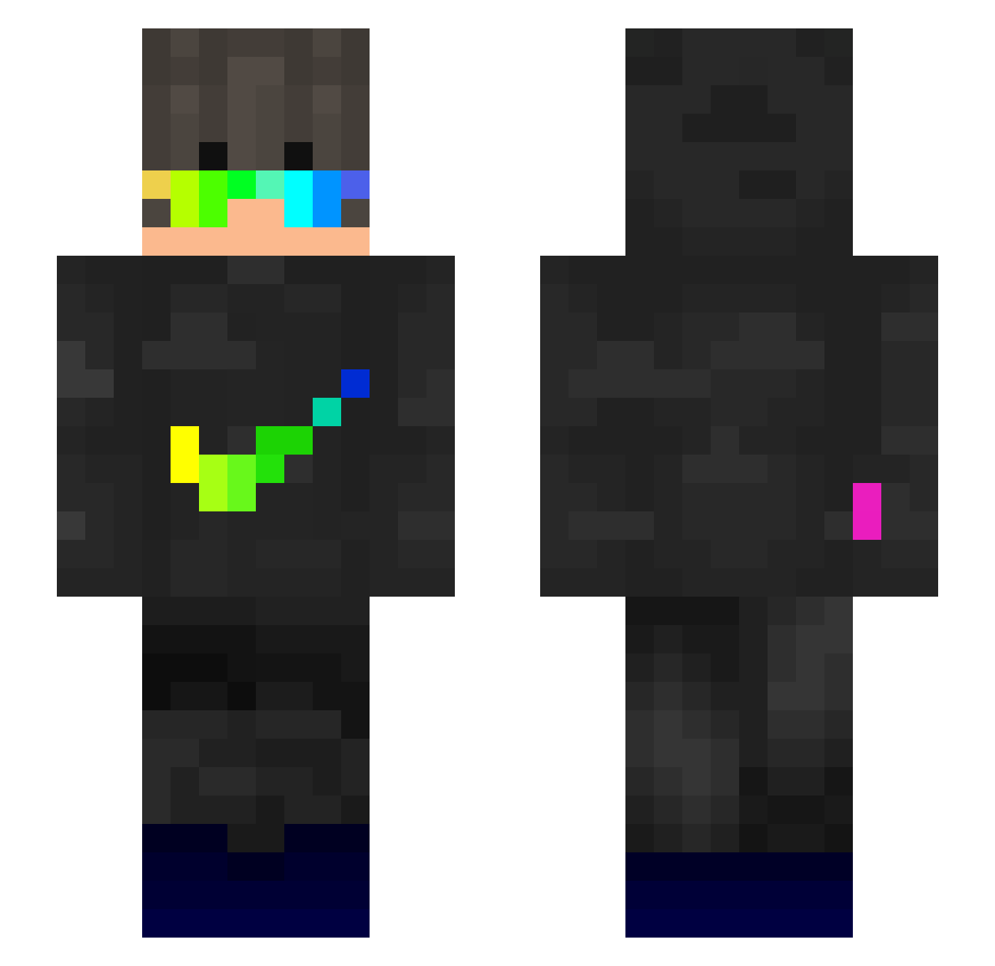 Combuh Minecraft skin, front and back view
