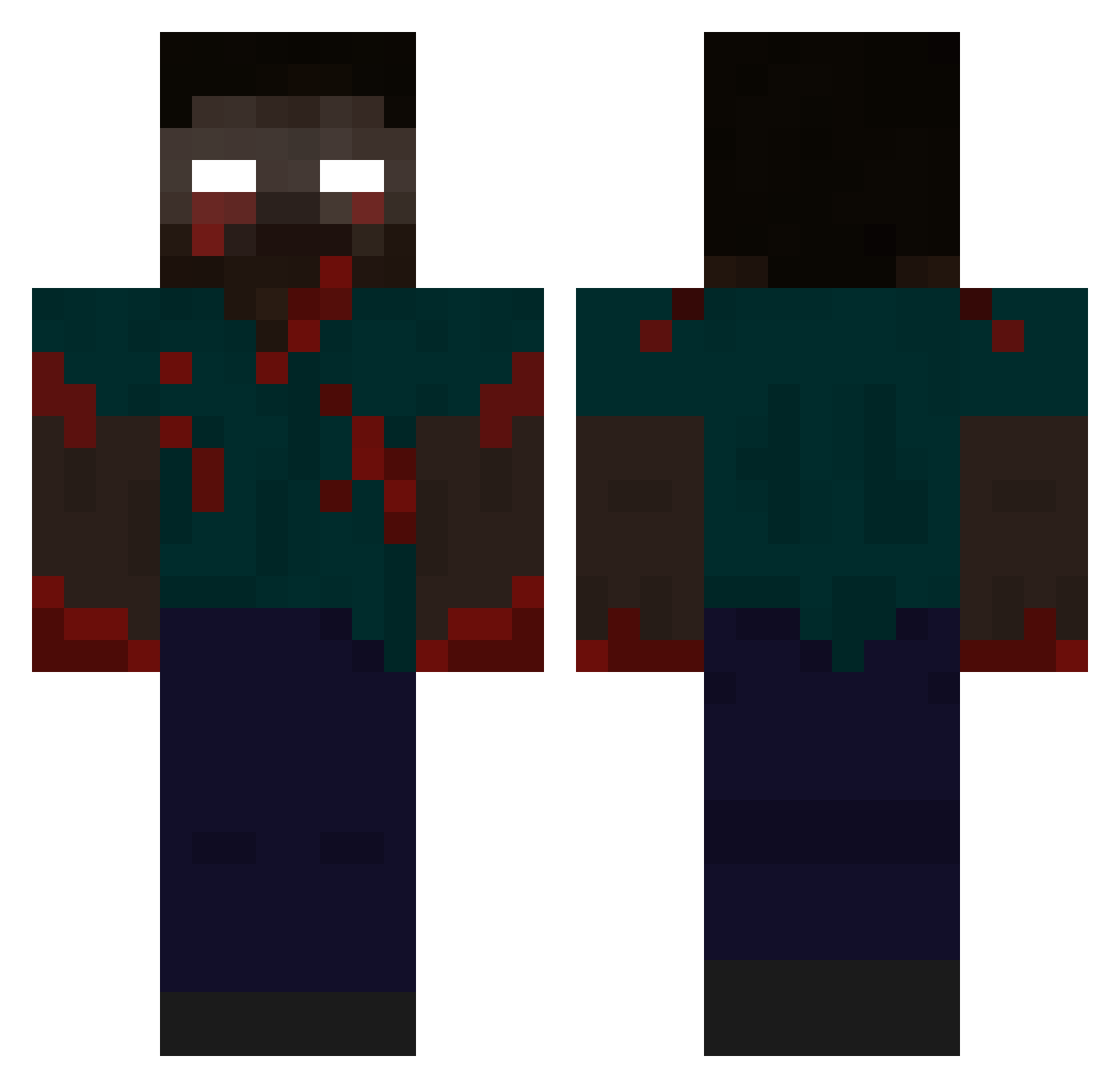 rageist Minecraft skin, front and back view