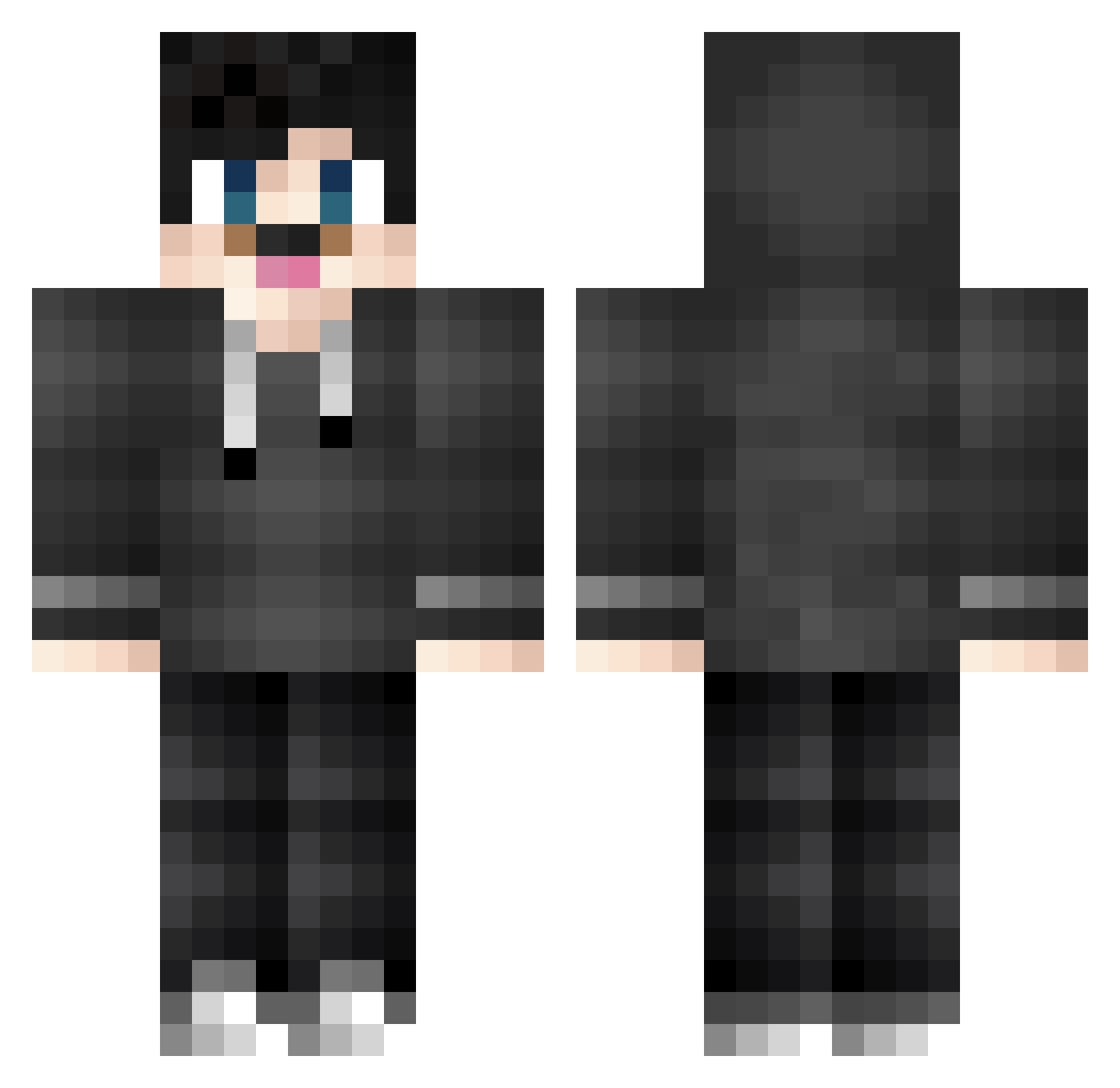 Zylbur Minecraft skin, front and back view