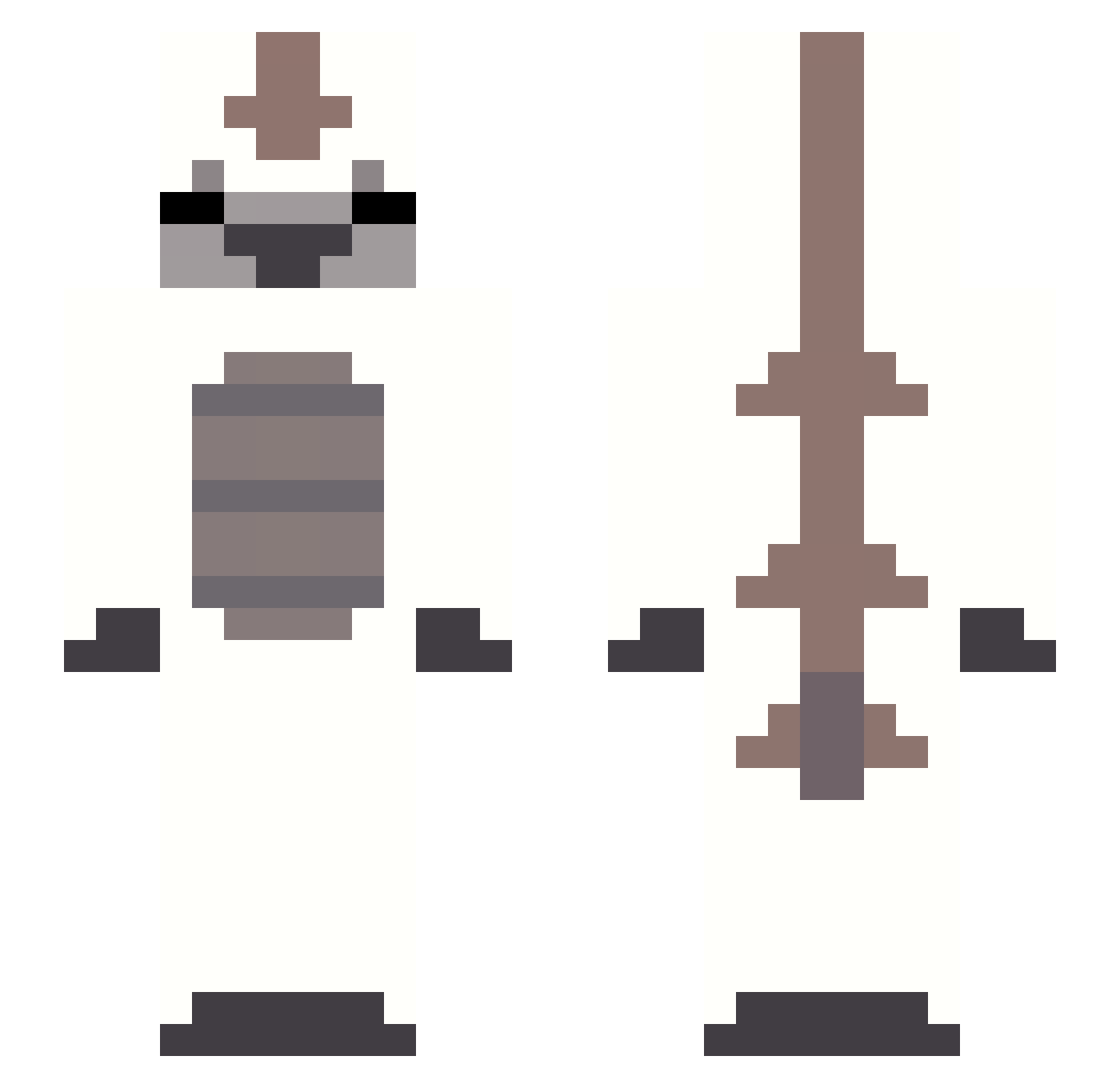 hw1f Minecraft skin, front and back view
