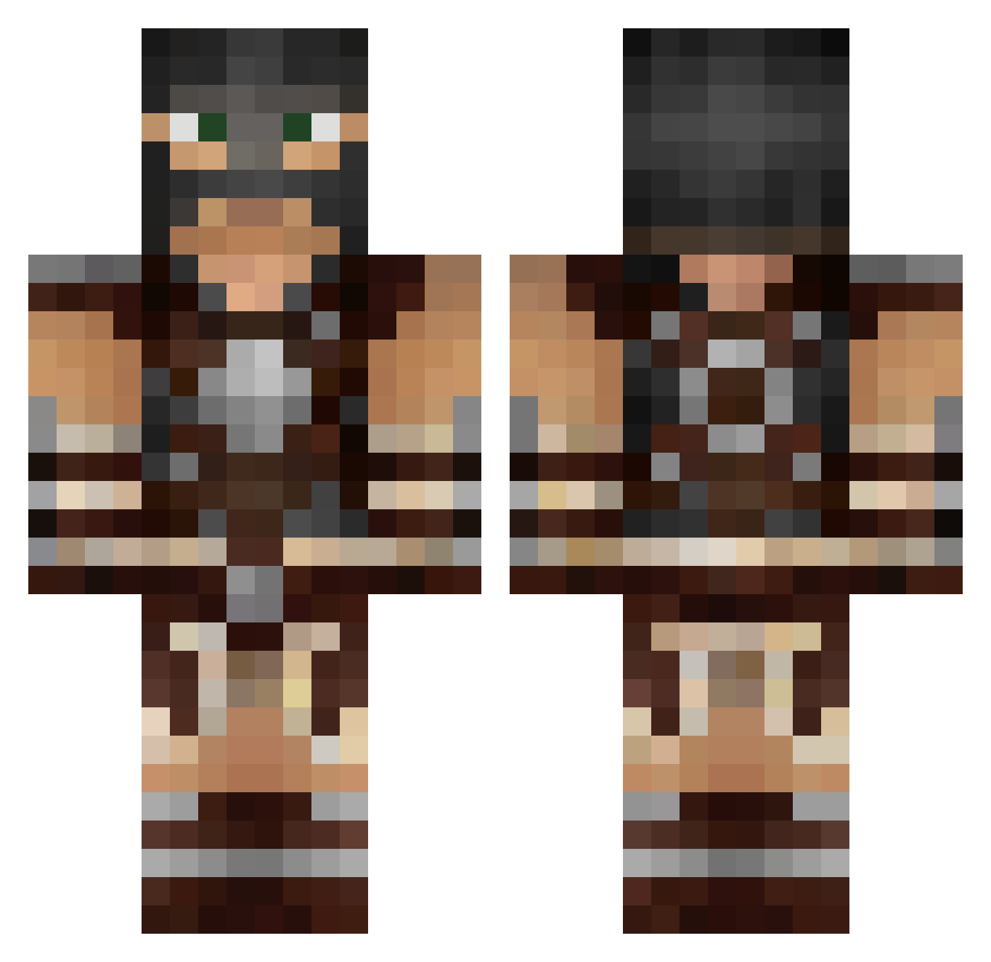 Itz_Beastz Minecraft skin, front and back view