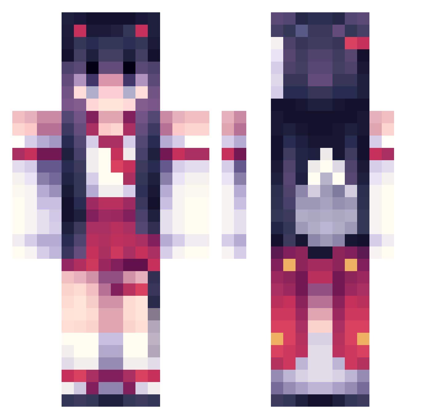 TSVKINO Minecraft skin, front and back view