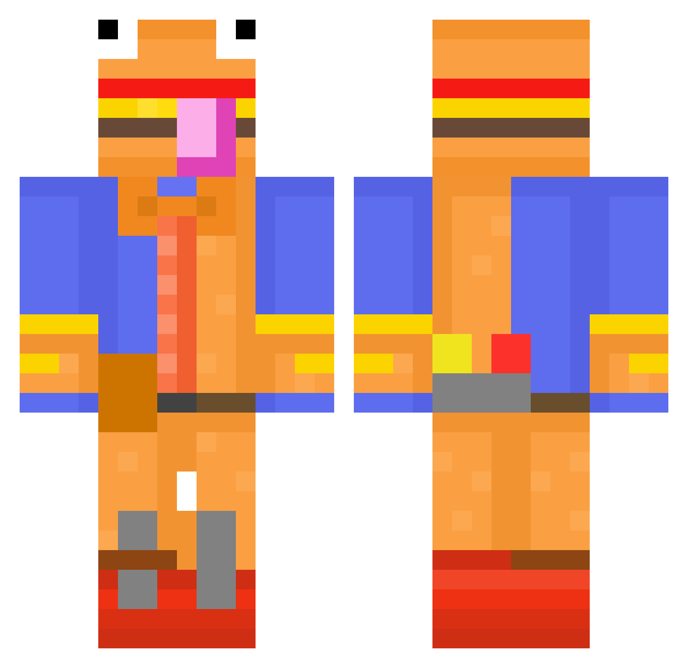 EpicMozamba Minecraft skin, front and back view