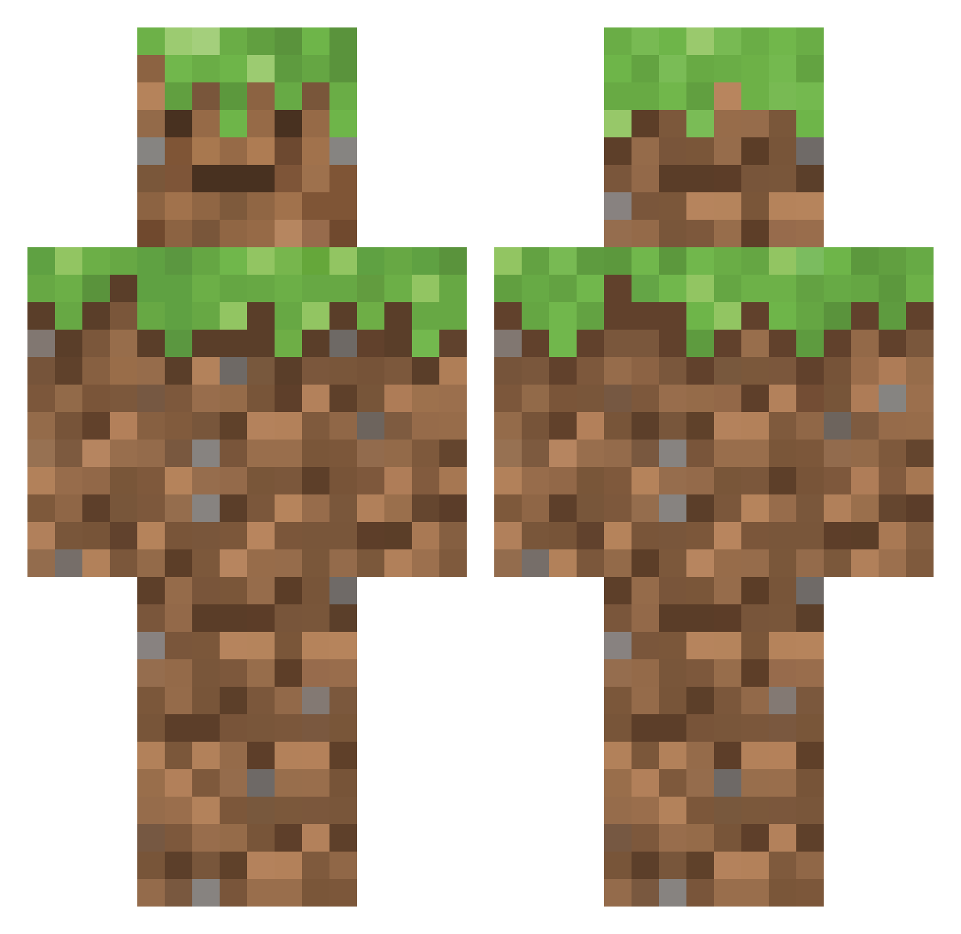 Atopic Minecraft skin, front and back view