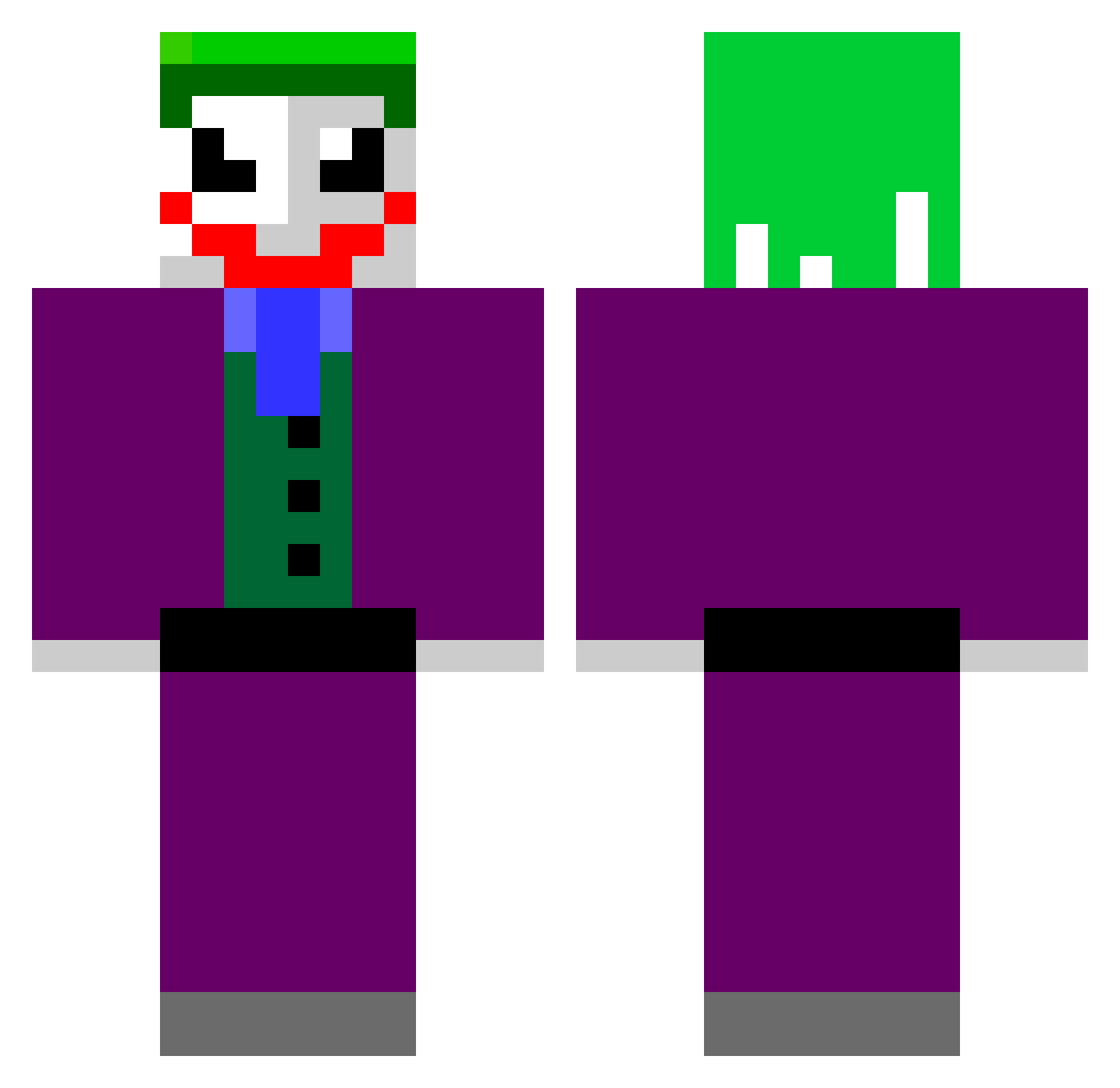 archarios Minecraft skin, front and back view