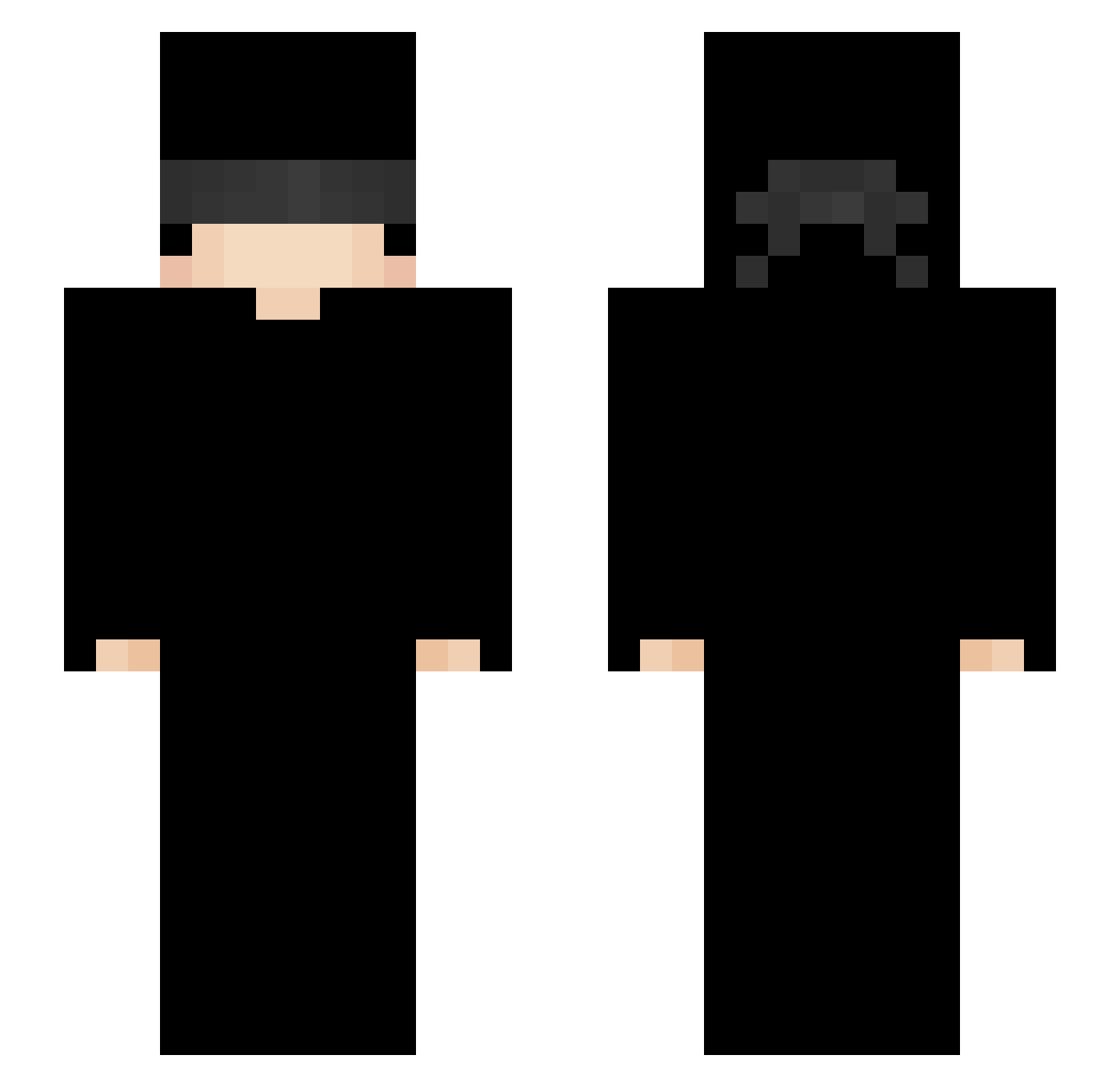 Zyrtal Minecraft skin, front and back view