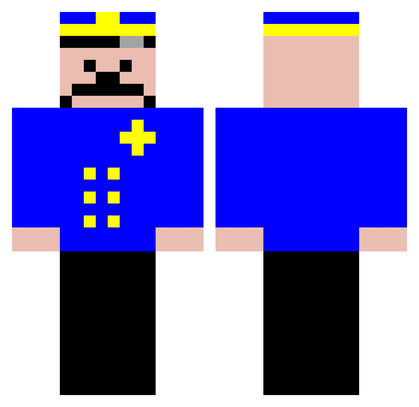 jtwy Minecraft skin, front and back view